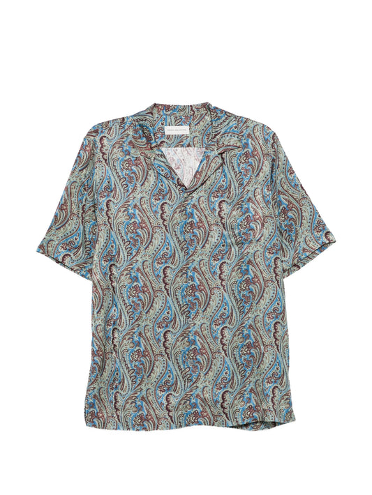 paisley-print short-sleeve shirt