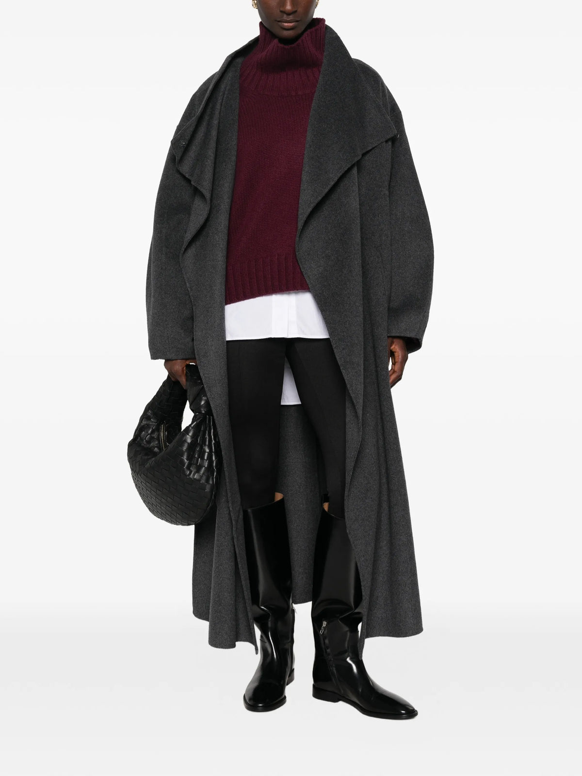 Leroy funnel-neck coat