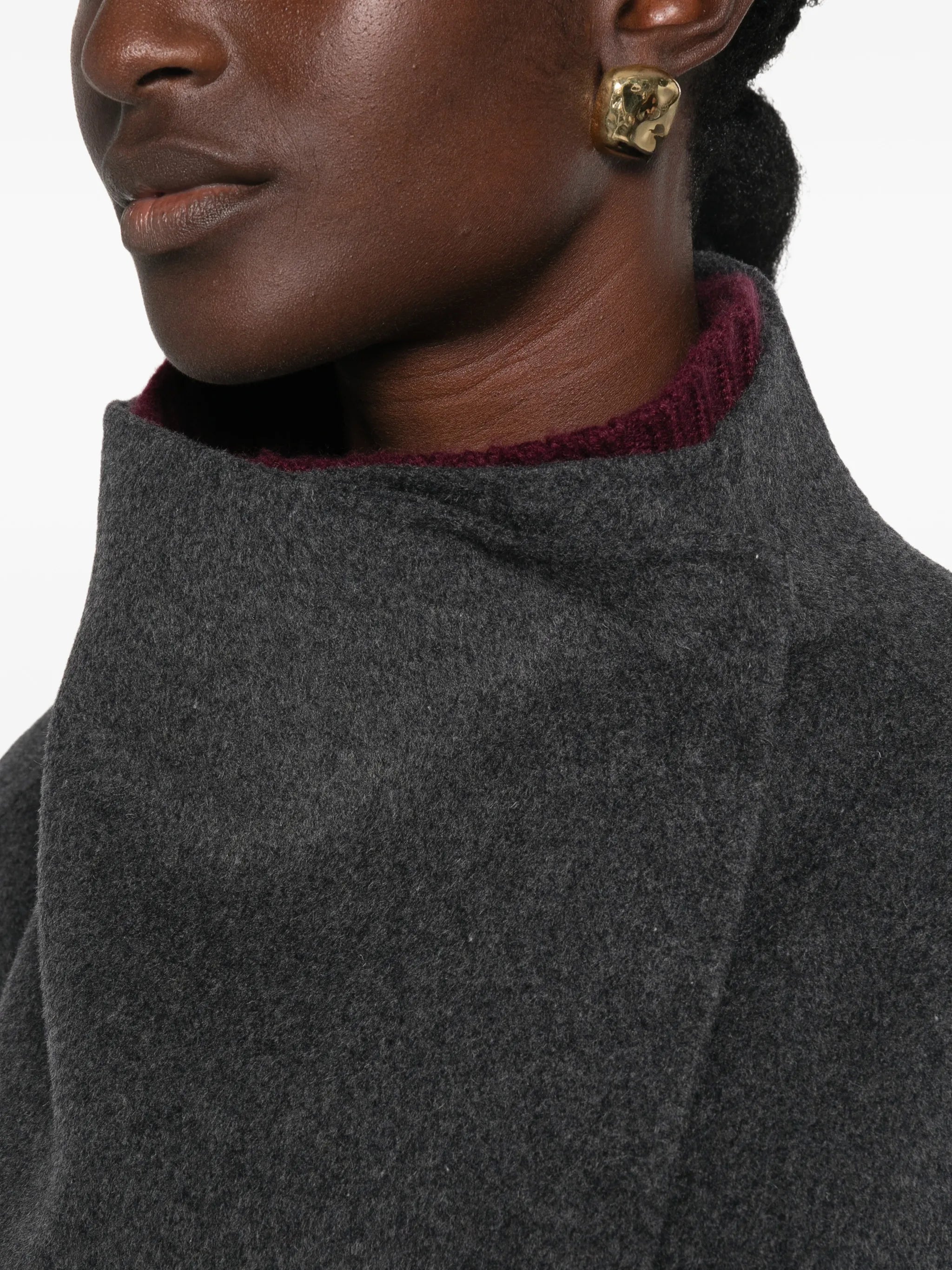 Leroy funnel-neck coat