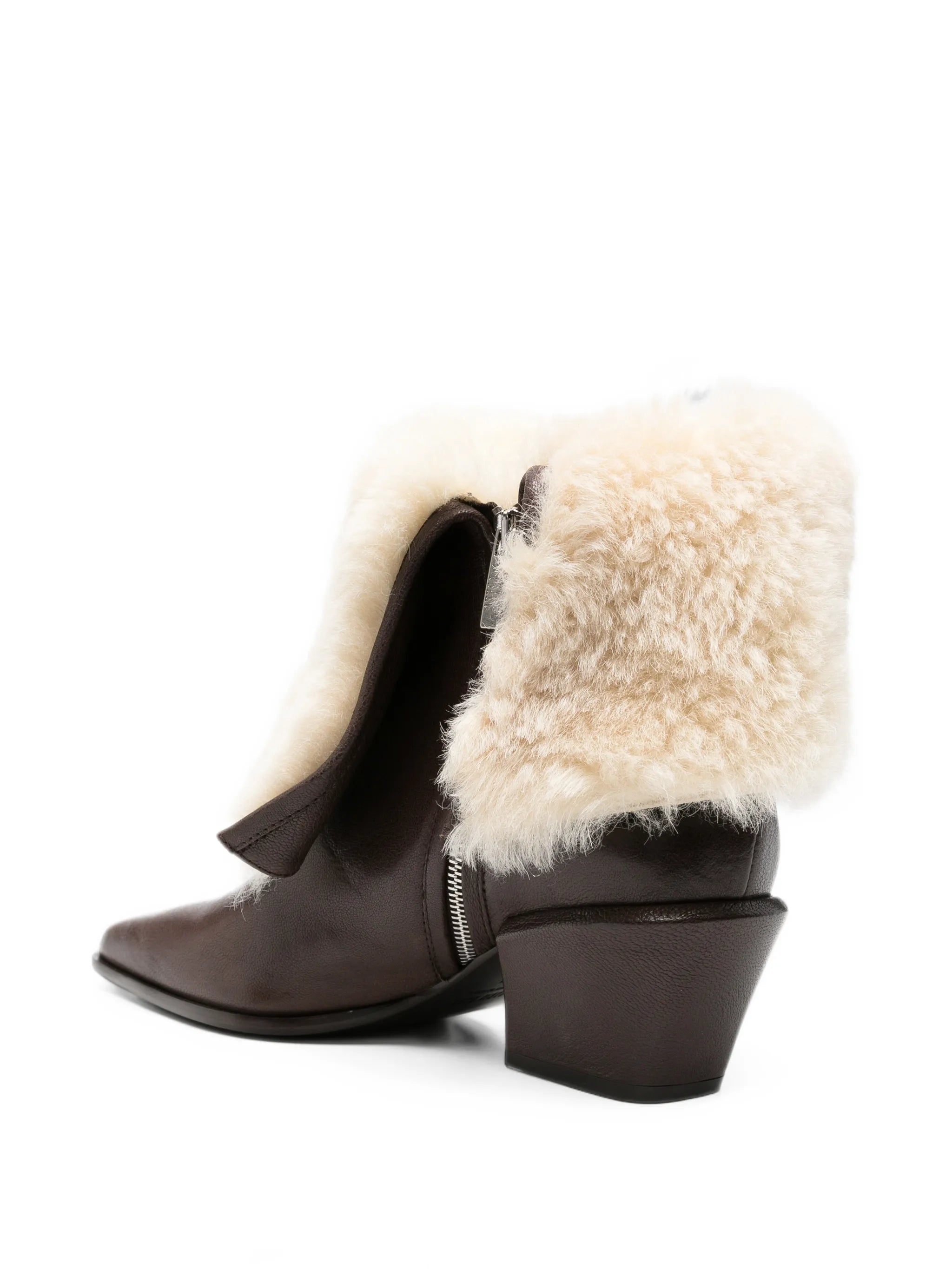 Bettina shearling-trim ankle boots