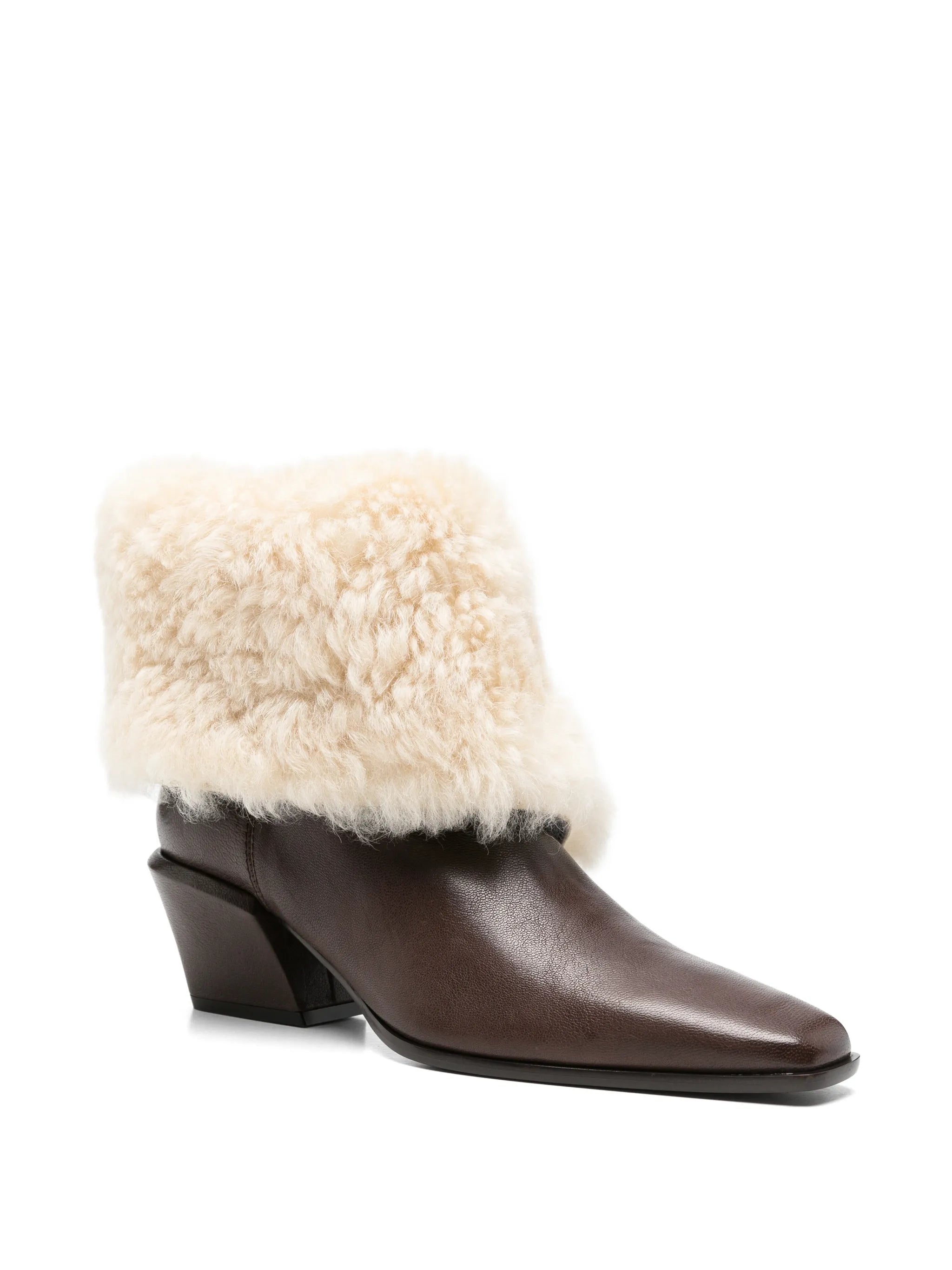 Bettina shearling-trim ankle boots