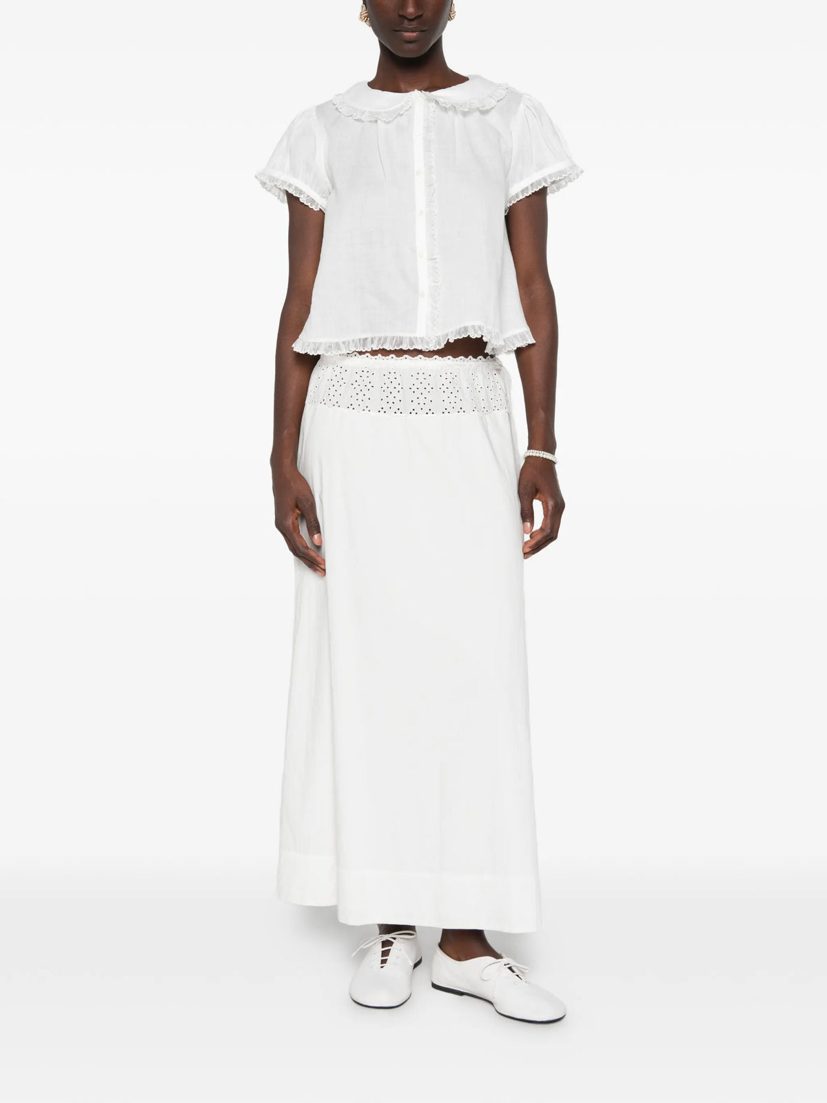 Karina ruffled-trim top