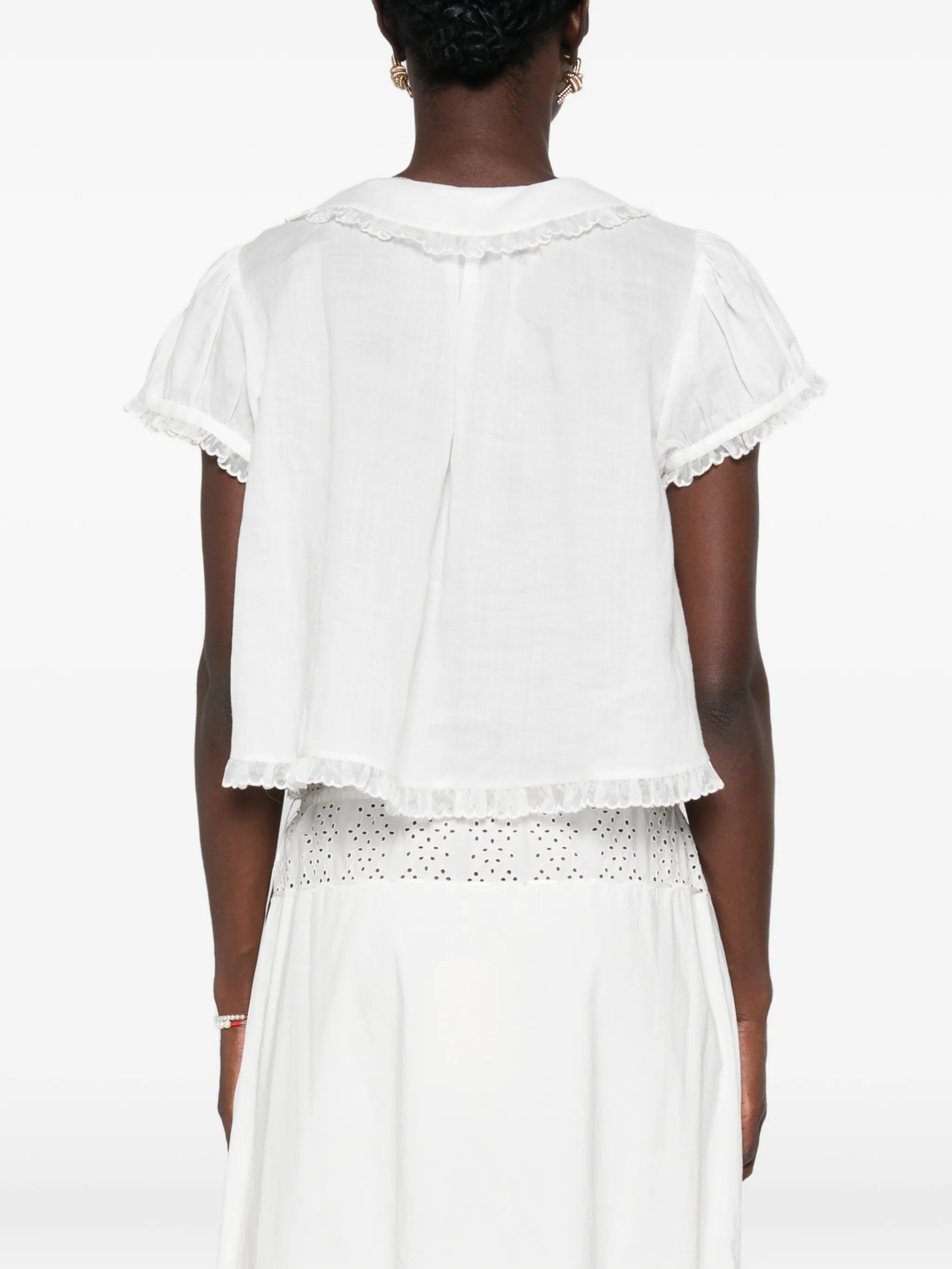 Karina ruffled-trim top