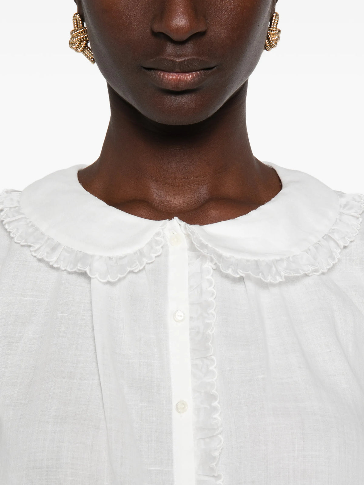 Karina ruffled-trim top