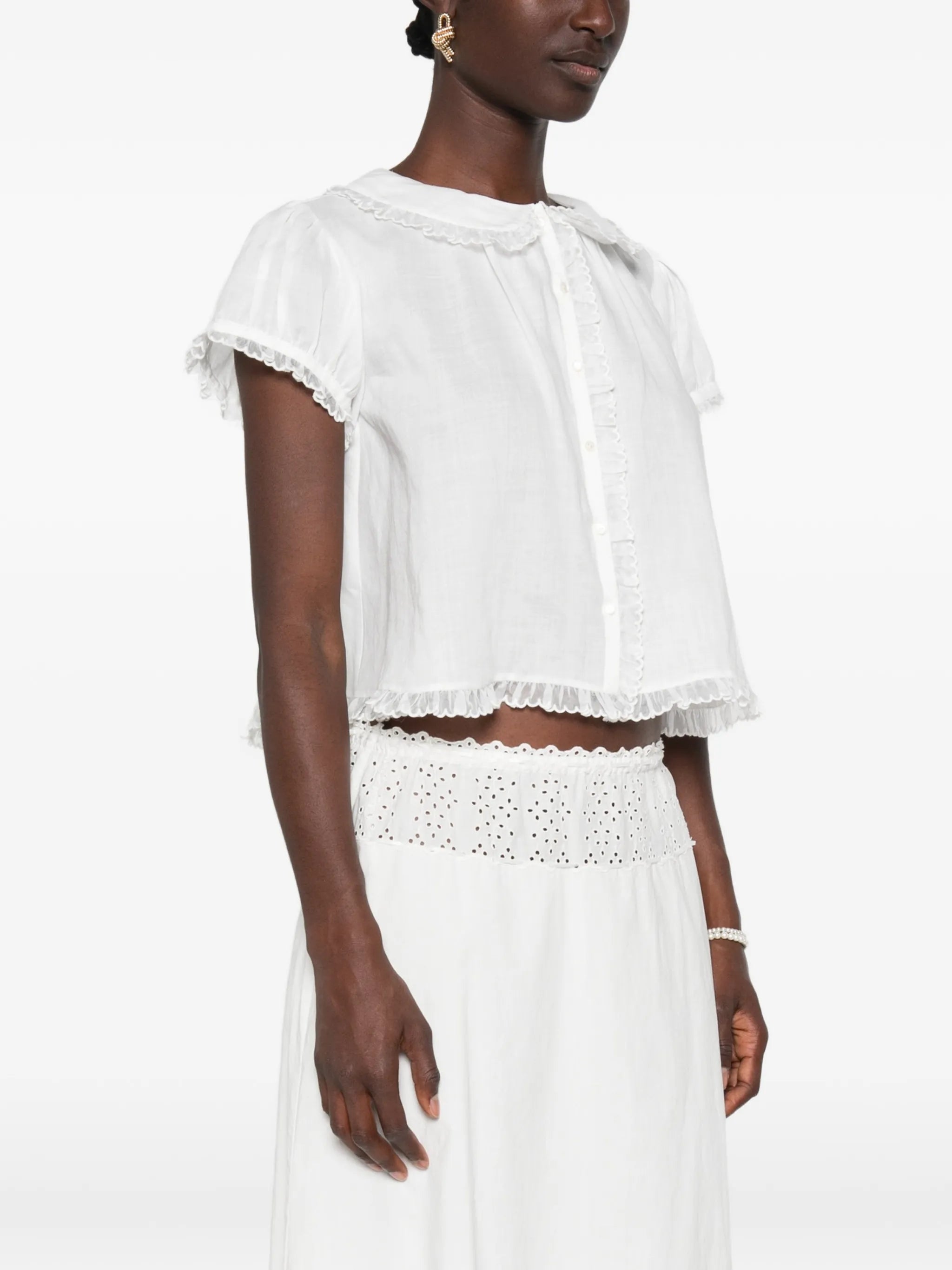 Karina ruffled-trim top
