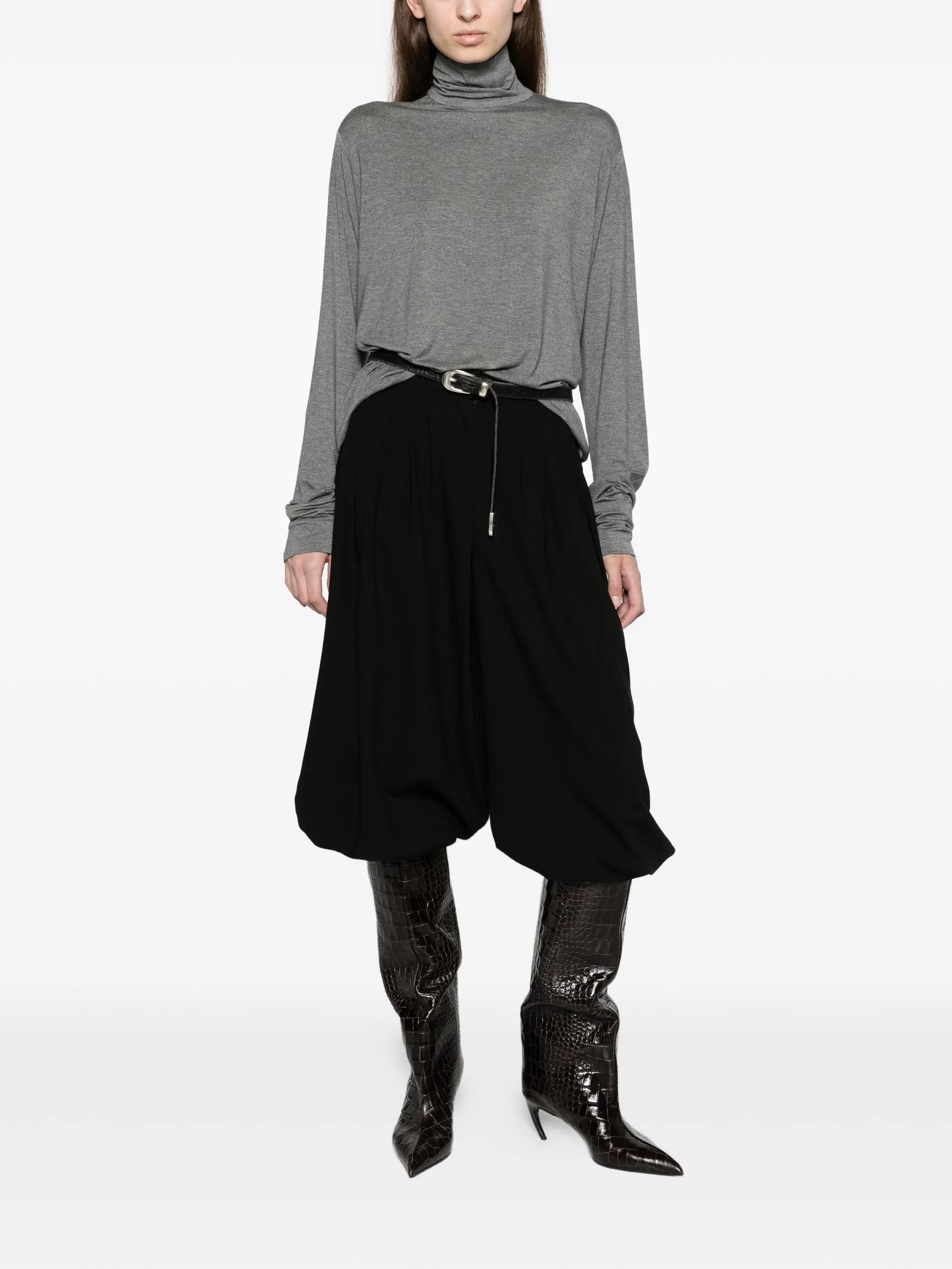 long-sleeve turtleneck easy-fit top