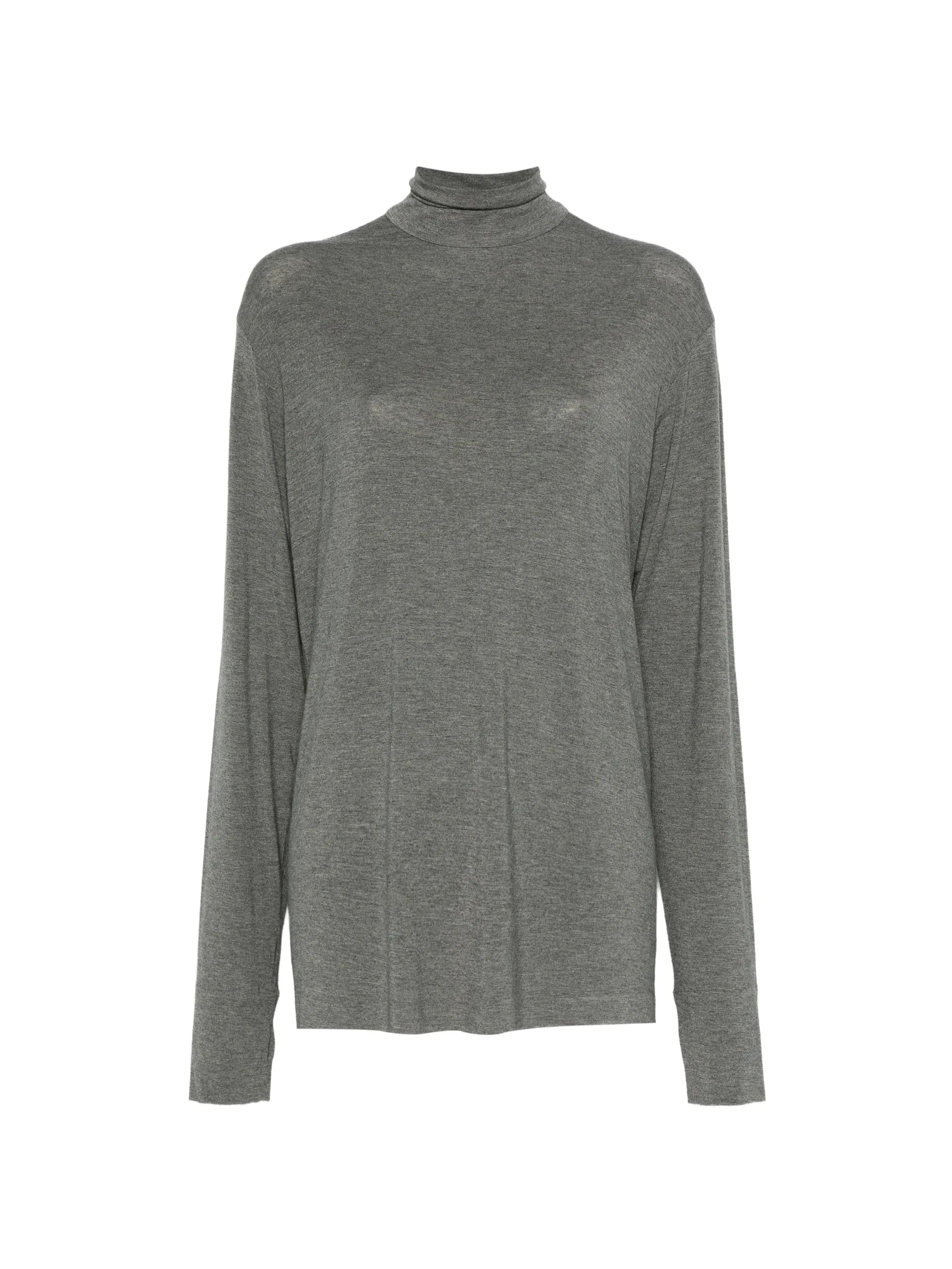 long-sleeve turtleneck easy-fit top