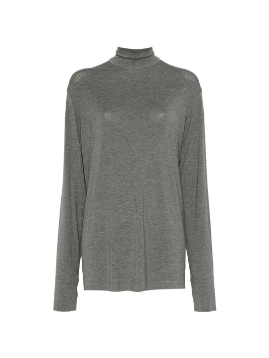 long-sleeve turtleneck easy-fit top
