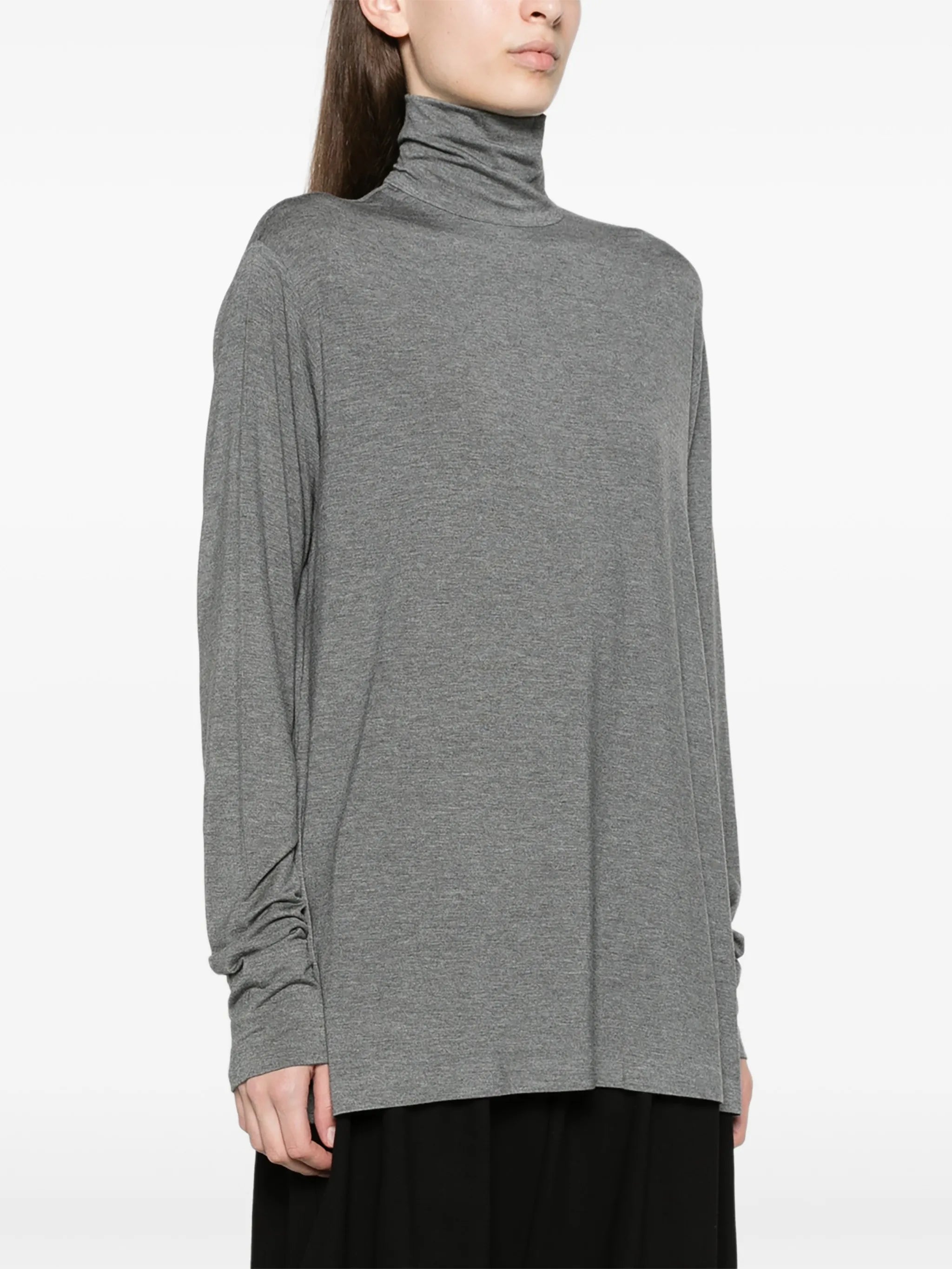 long-sleeve turtleneck easy-fit top