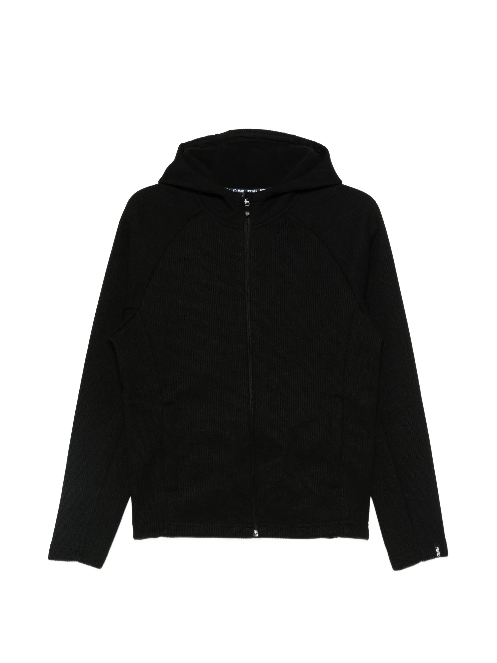 hooded rib-knit ski sweatshirt