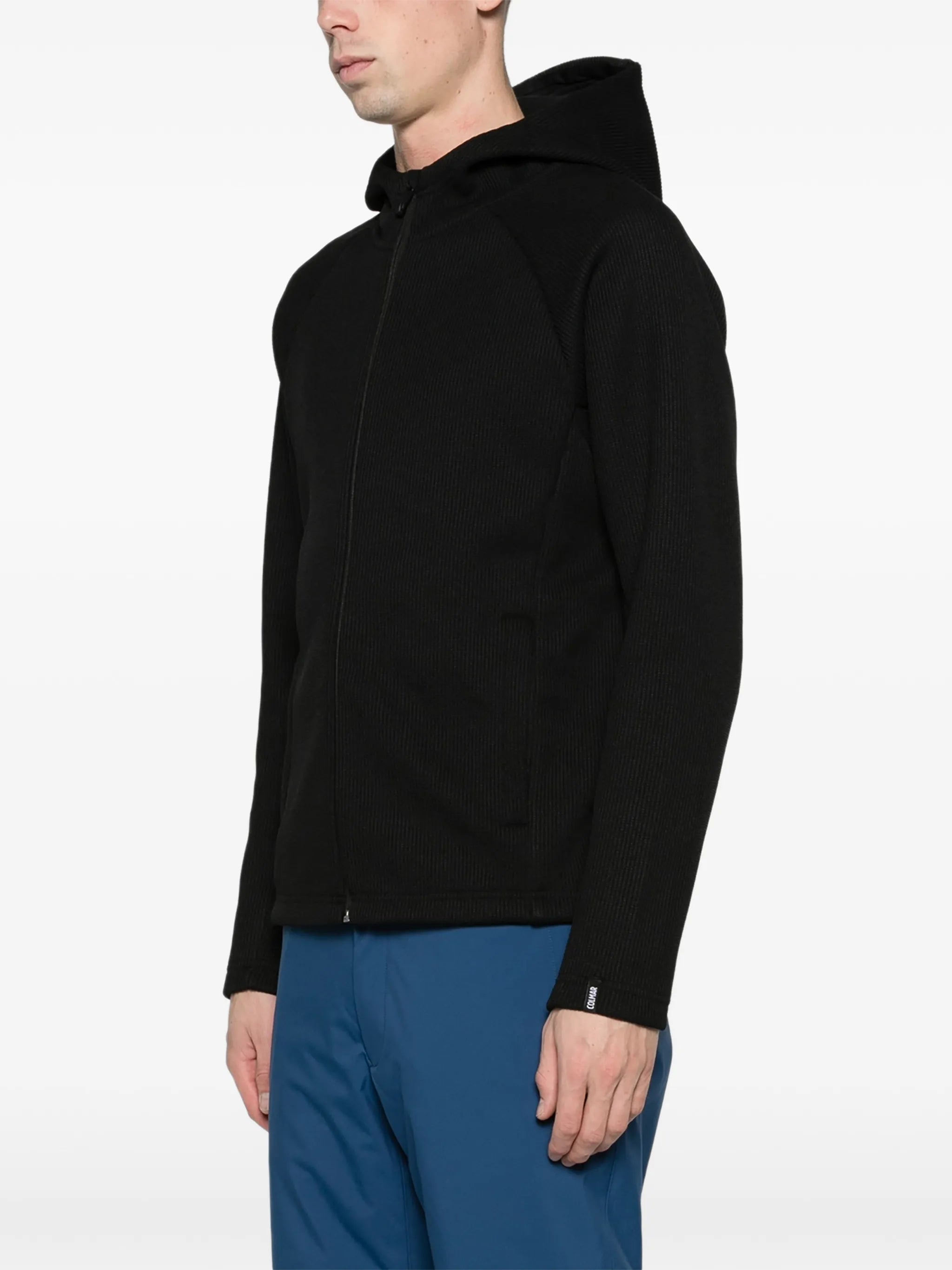 hooded rib-knit ski sweatshirt