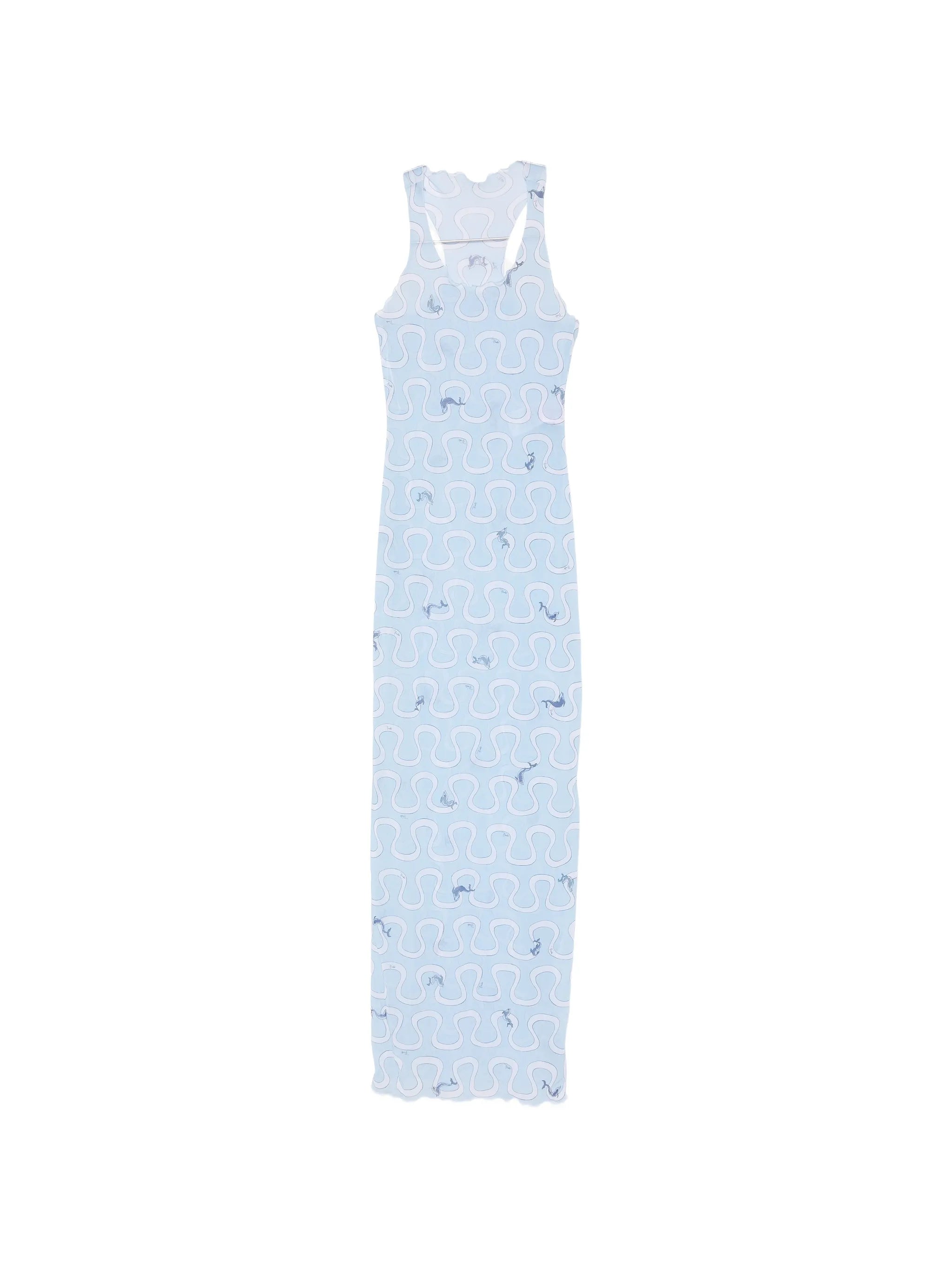 graphic-print scoop-neck maxi dress