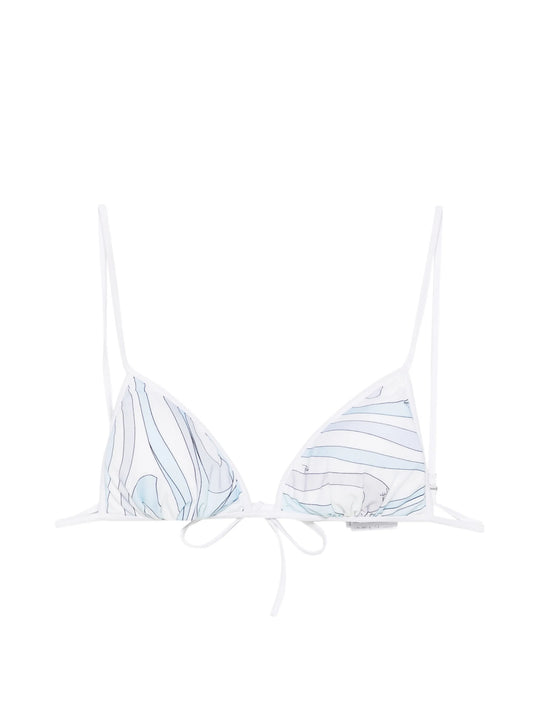abstract-print triangle bikini top