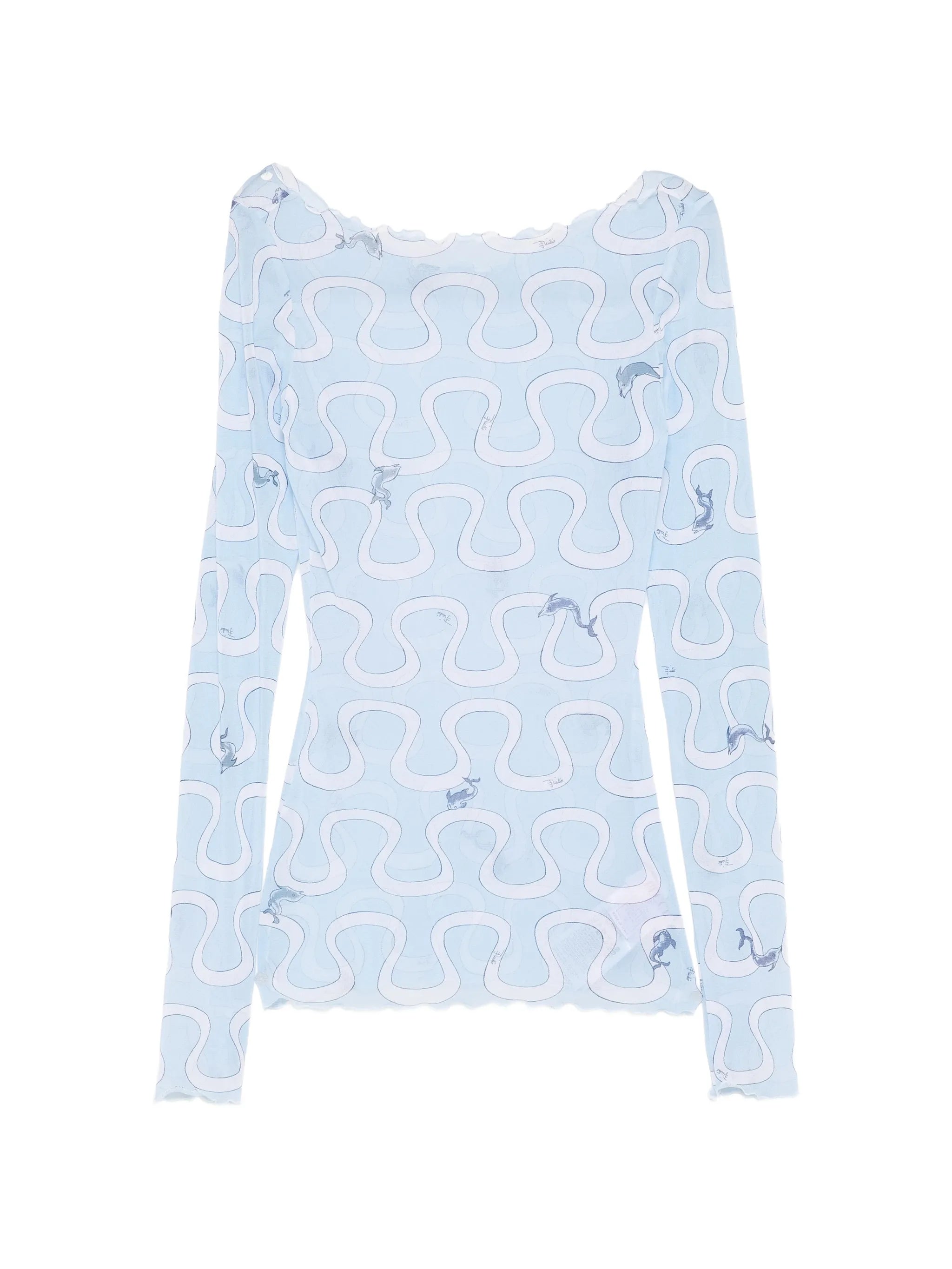 graphic-print long-sleeve top