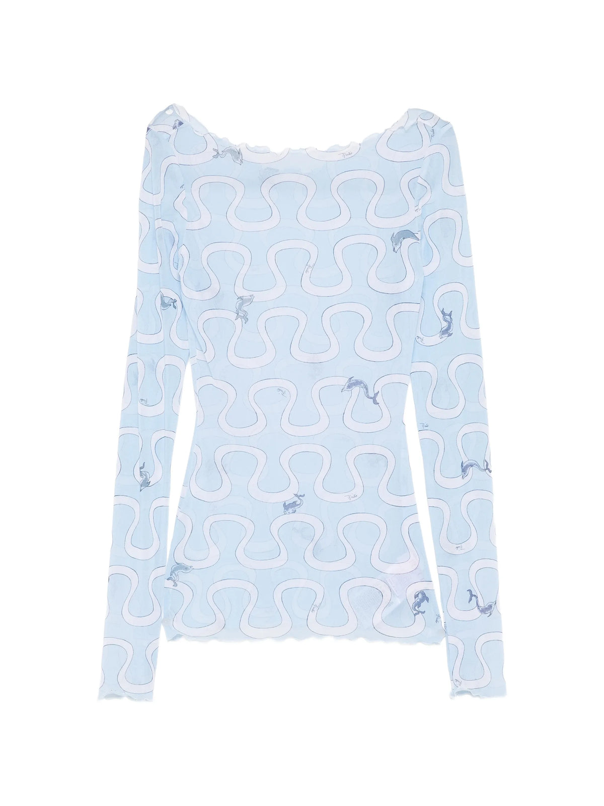 Onde print tulle top