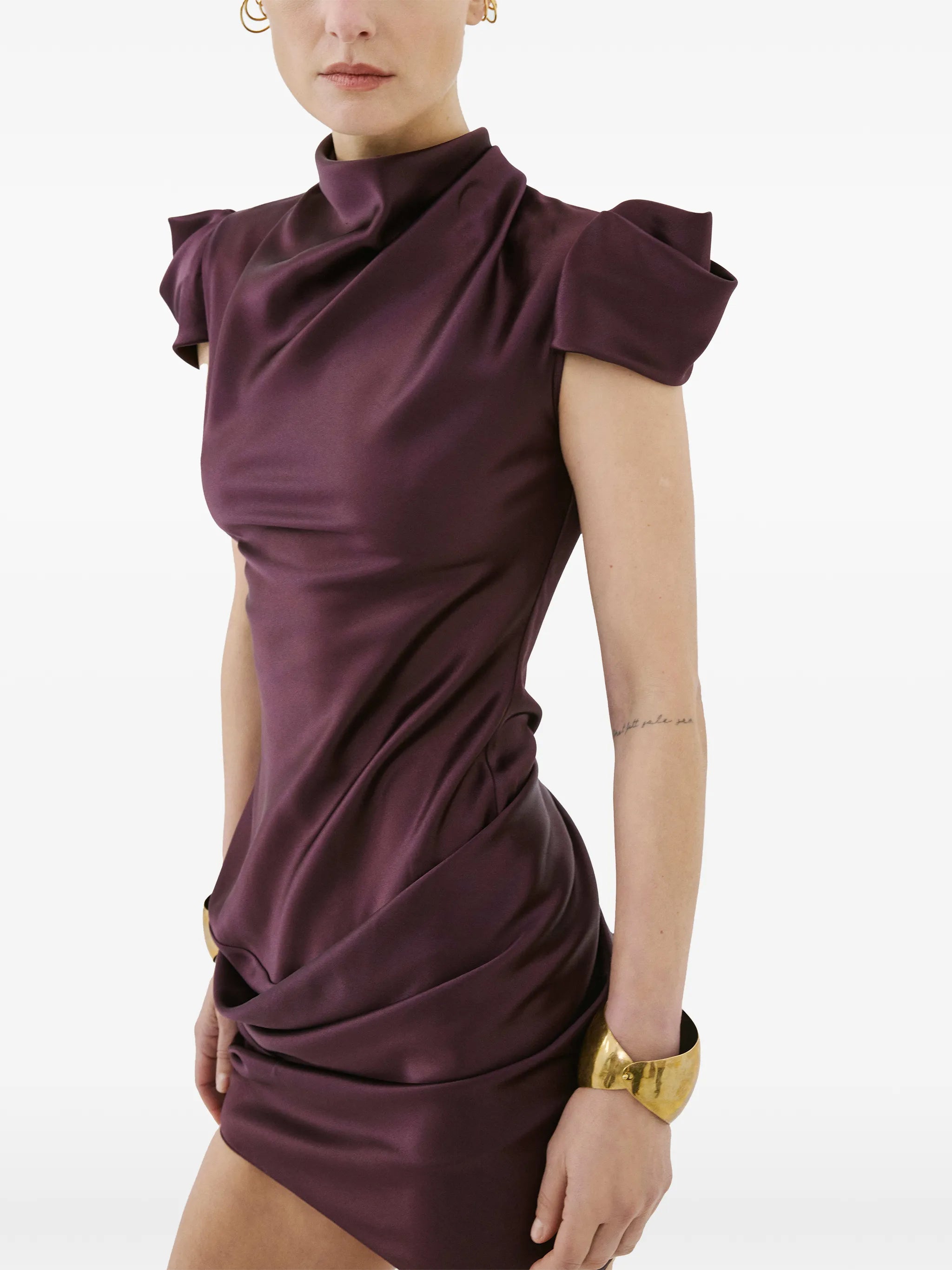 Cosima draped satin mini dress