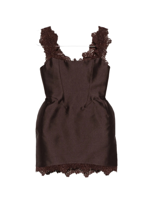 Morta mini dress in plum twill
