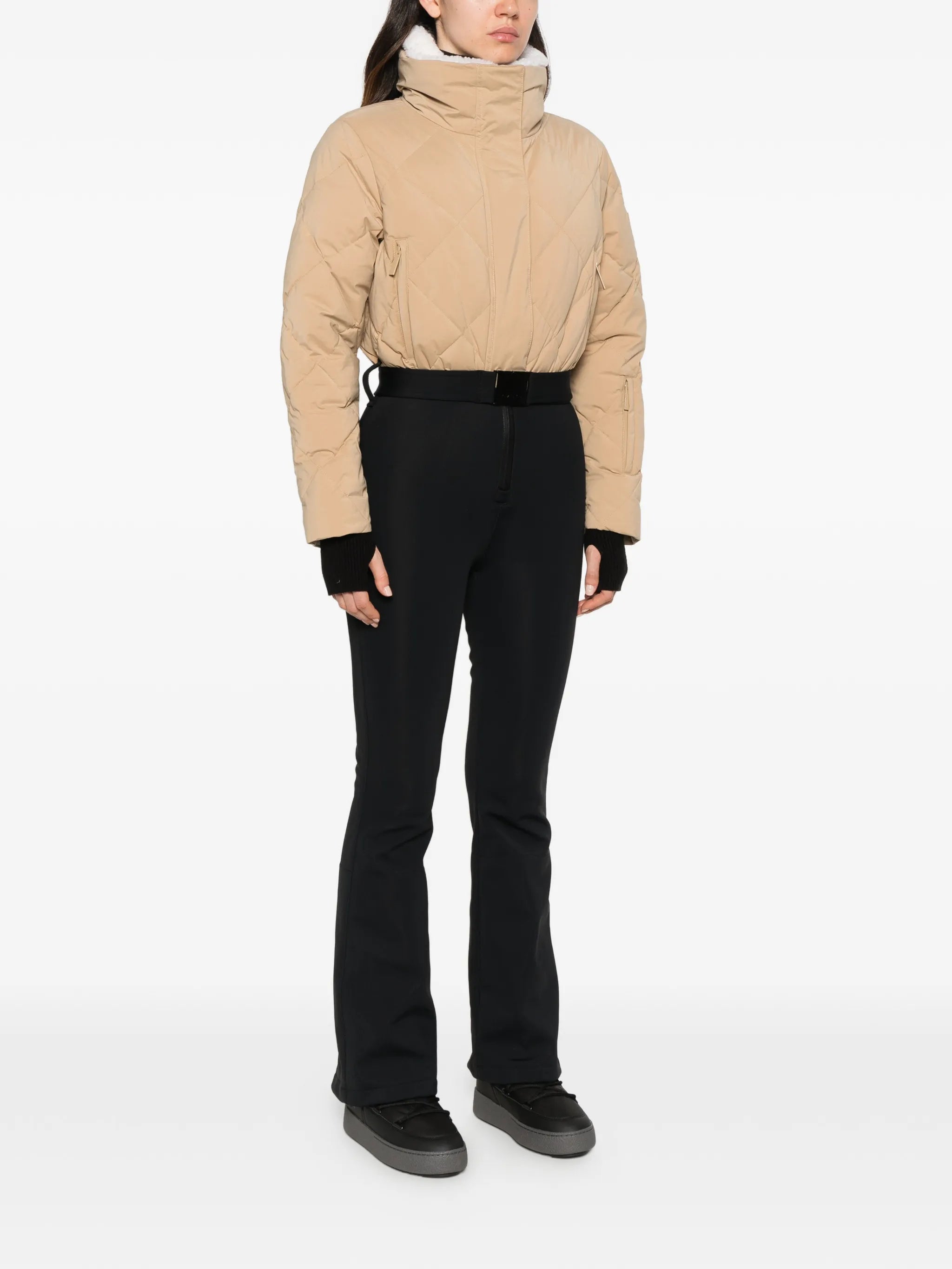 Saskia belted quilted ski suit