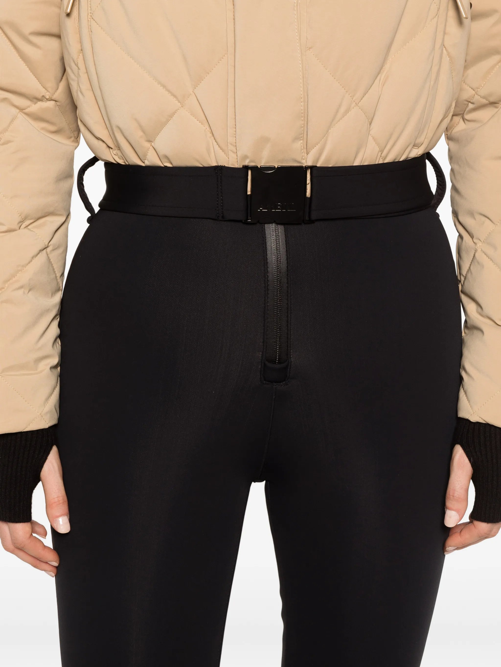 Saskia belted quilted ski suit