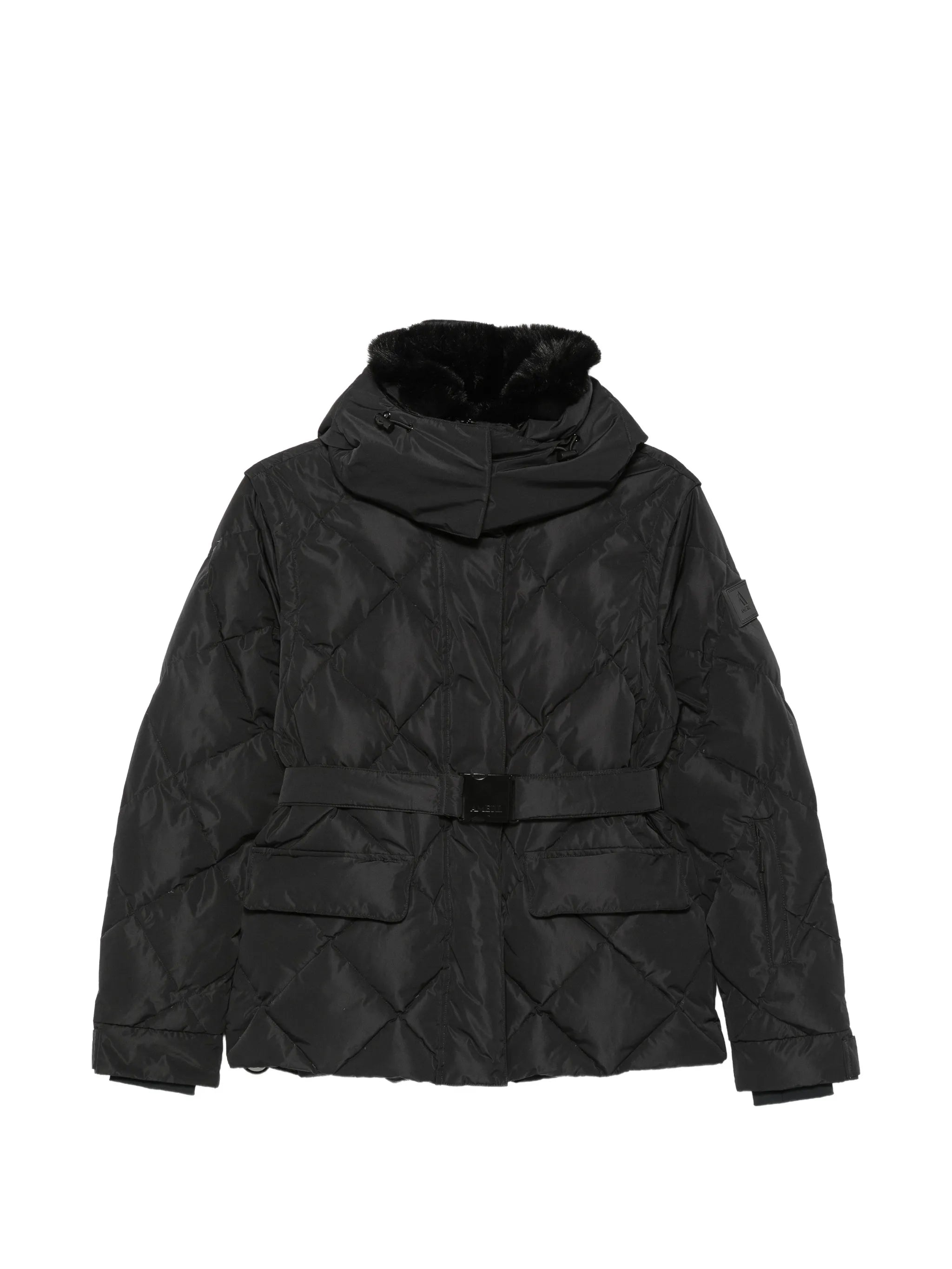 Bettina diamond-quilted belted ski jacket