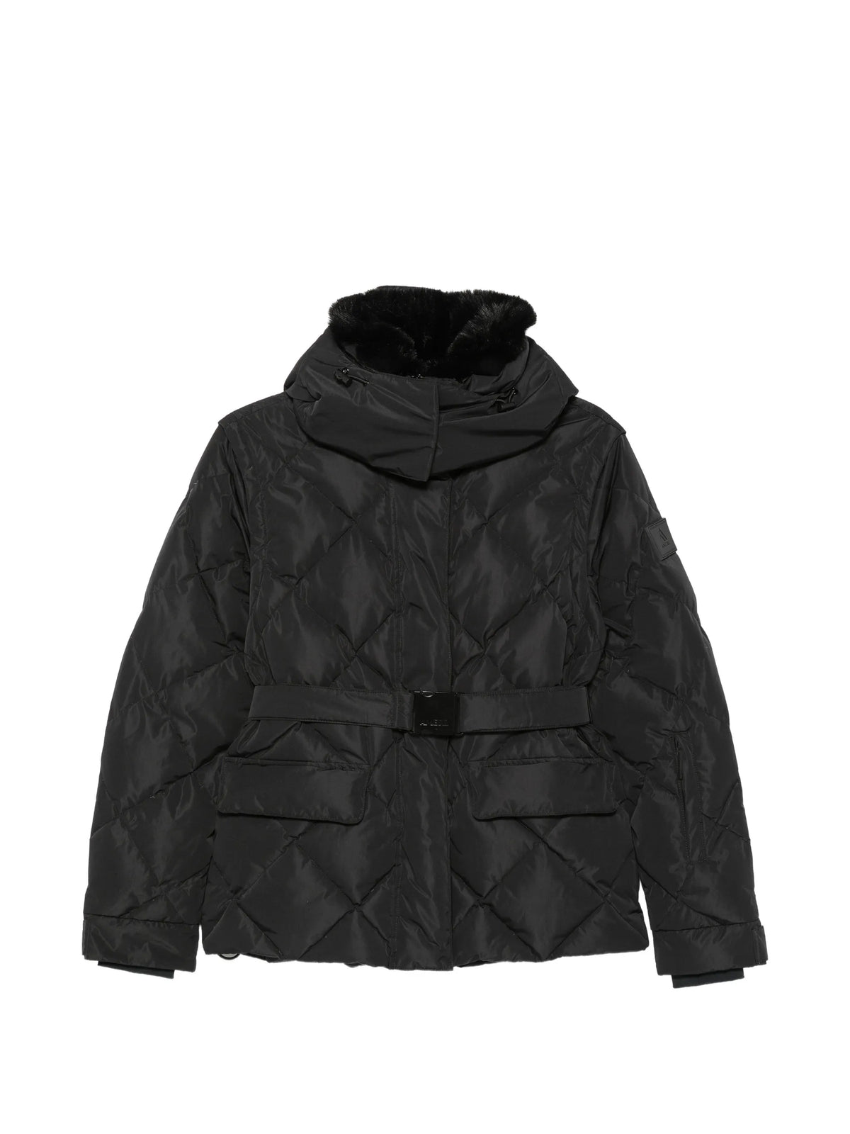Bettina diamond-quilted belted ski jacket