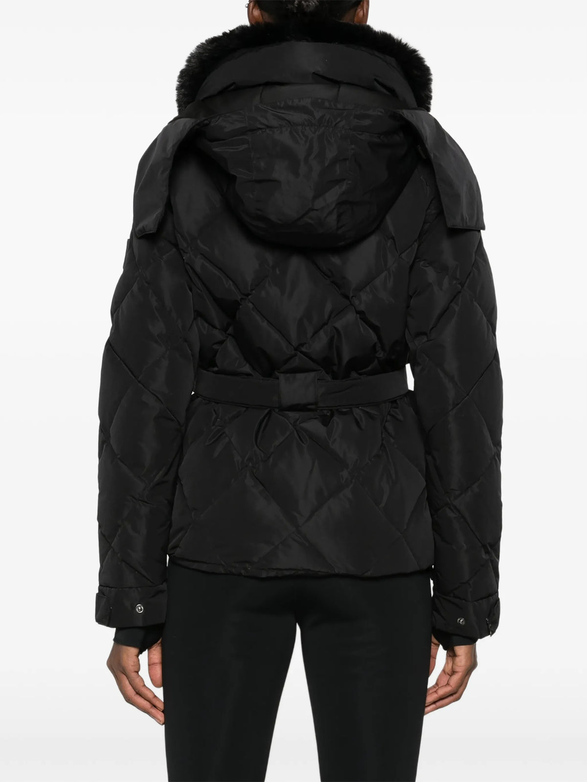Bettina diamond-quilted belted ski jacket