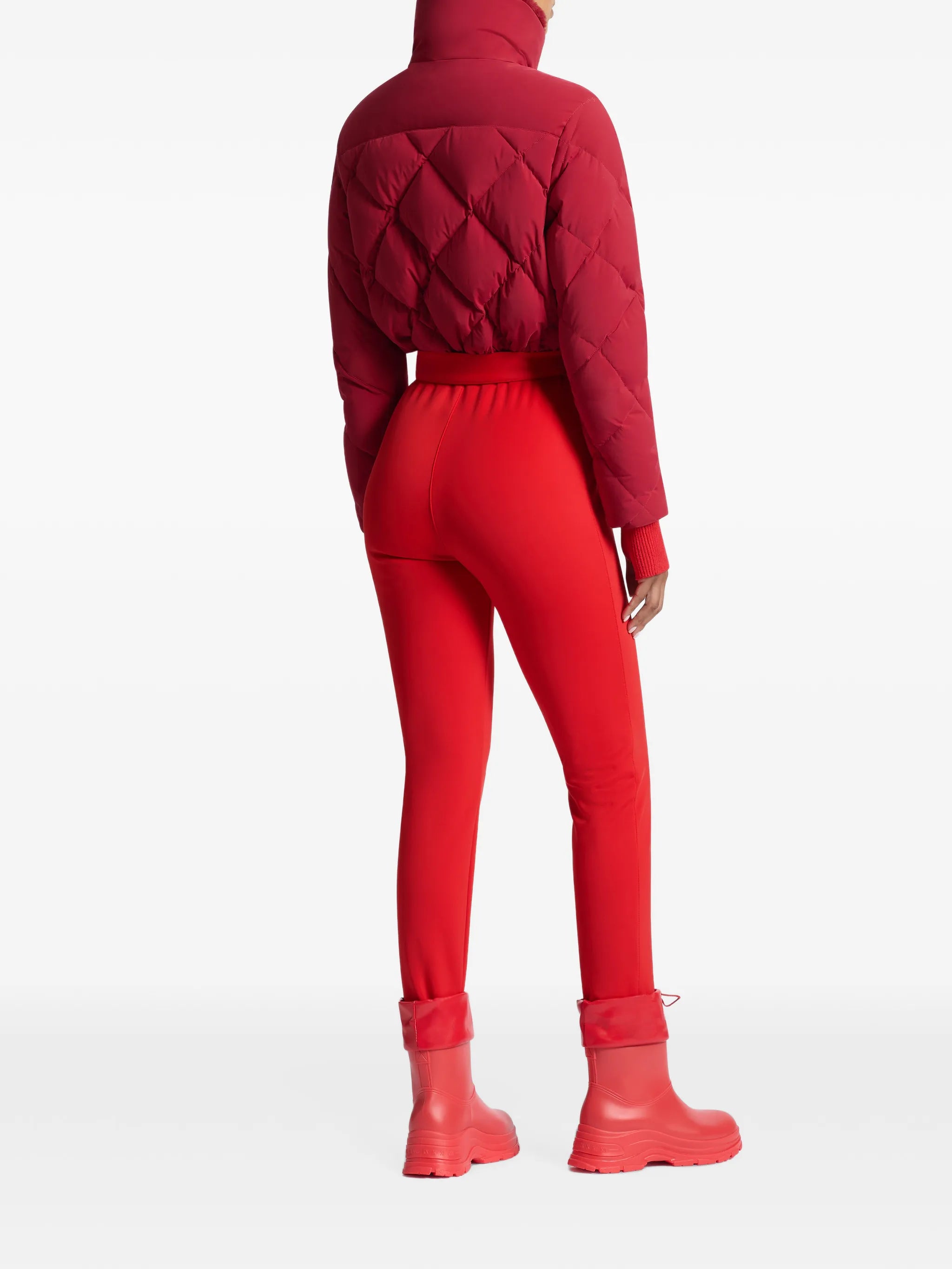 Saskia diamond-pattern ski suit