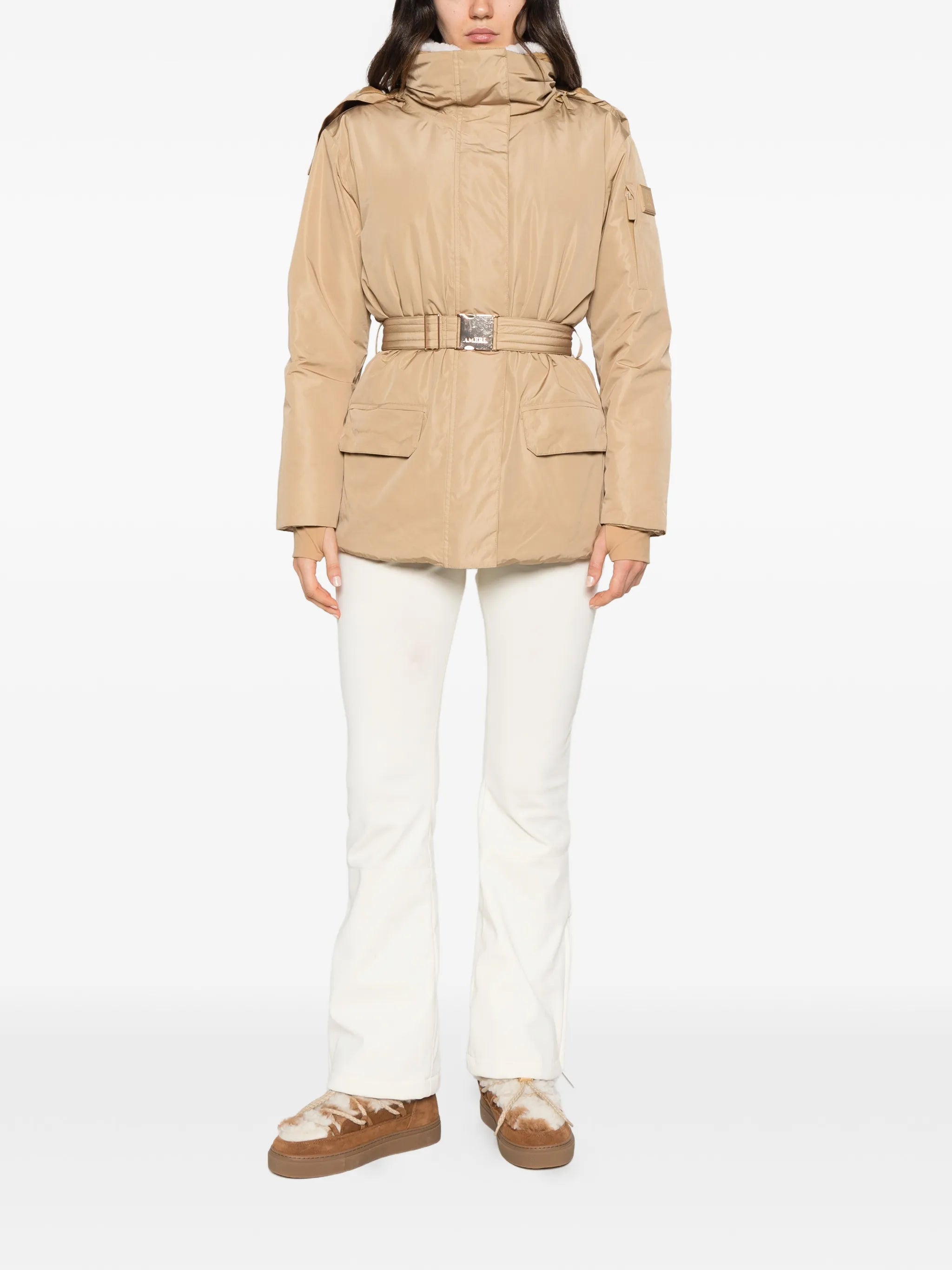 Aurora belted hooded jacket