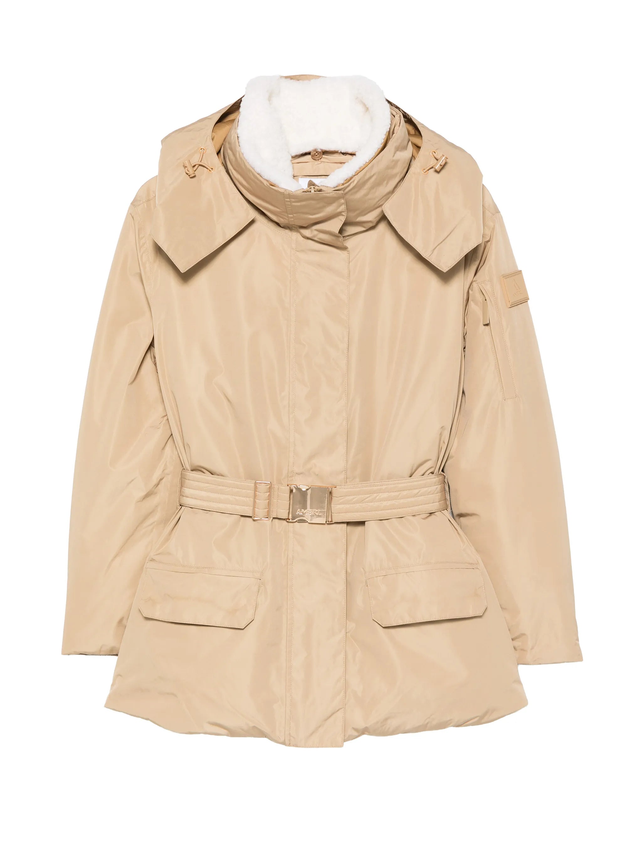 Aurora belted hooded jacket