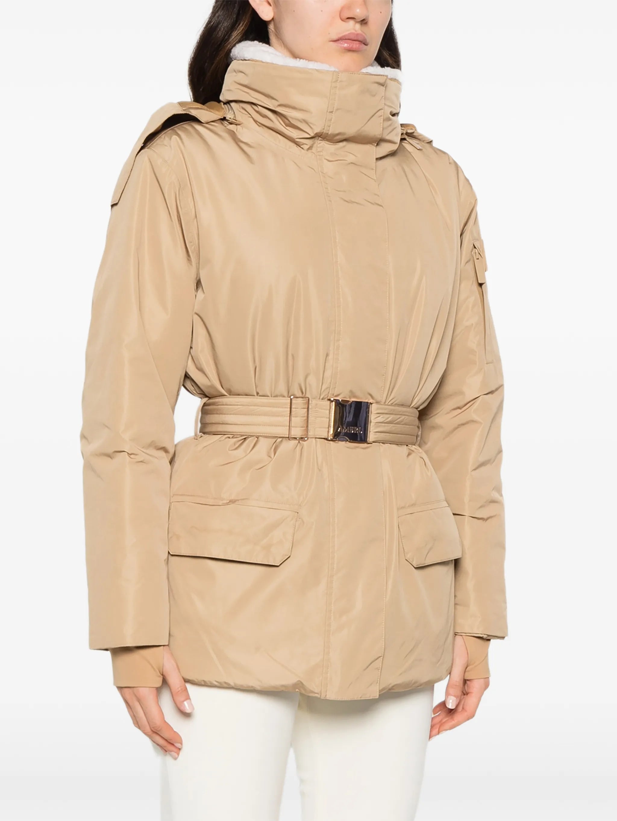 Aurora belted hooded jacket
