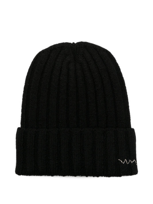 ribbed-knit beanie hat