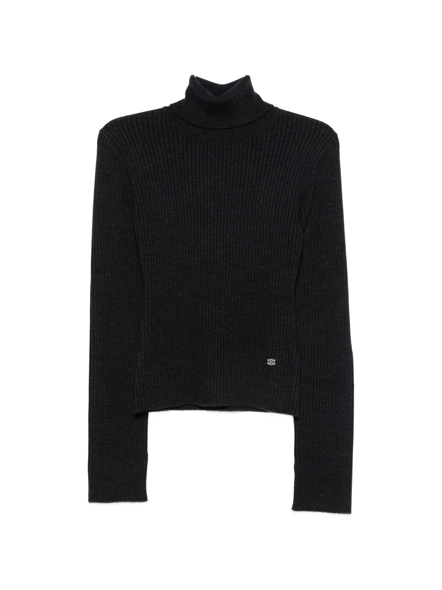 ribbed-knit roll-neck sweater