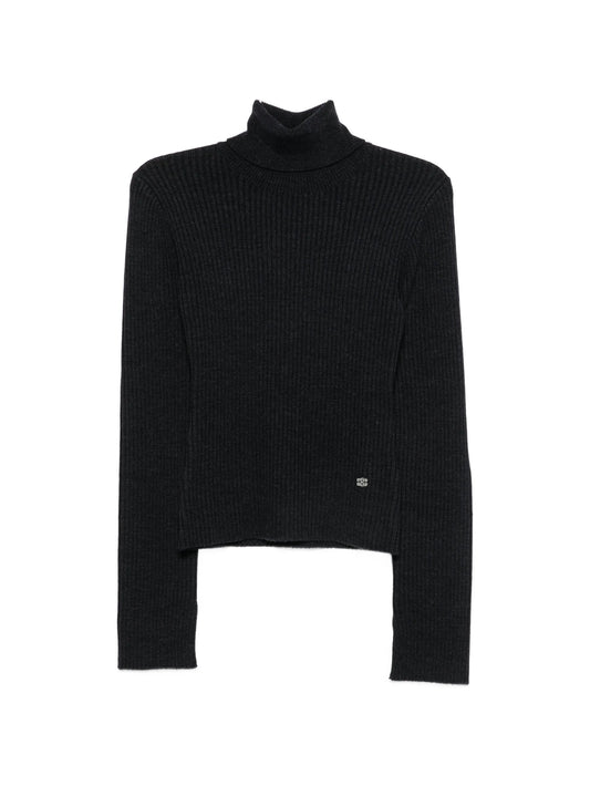ribbed-knit roll-neck sweater