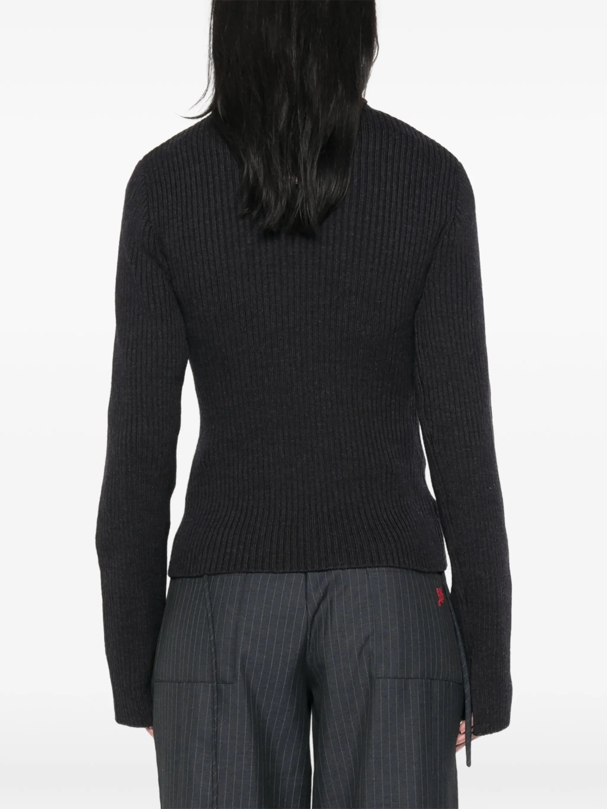 ribbed-knit roll-neck sweater