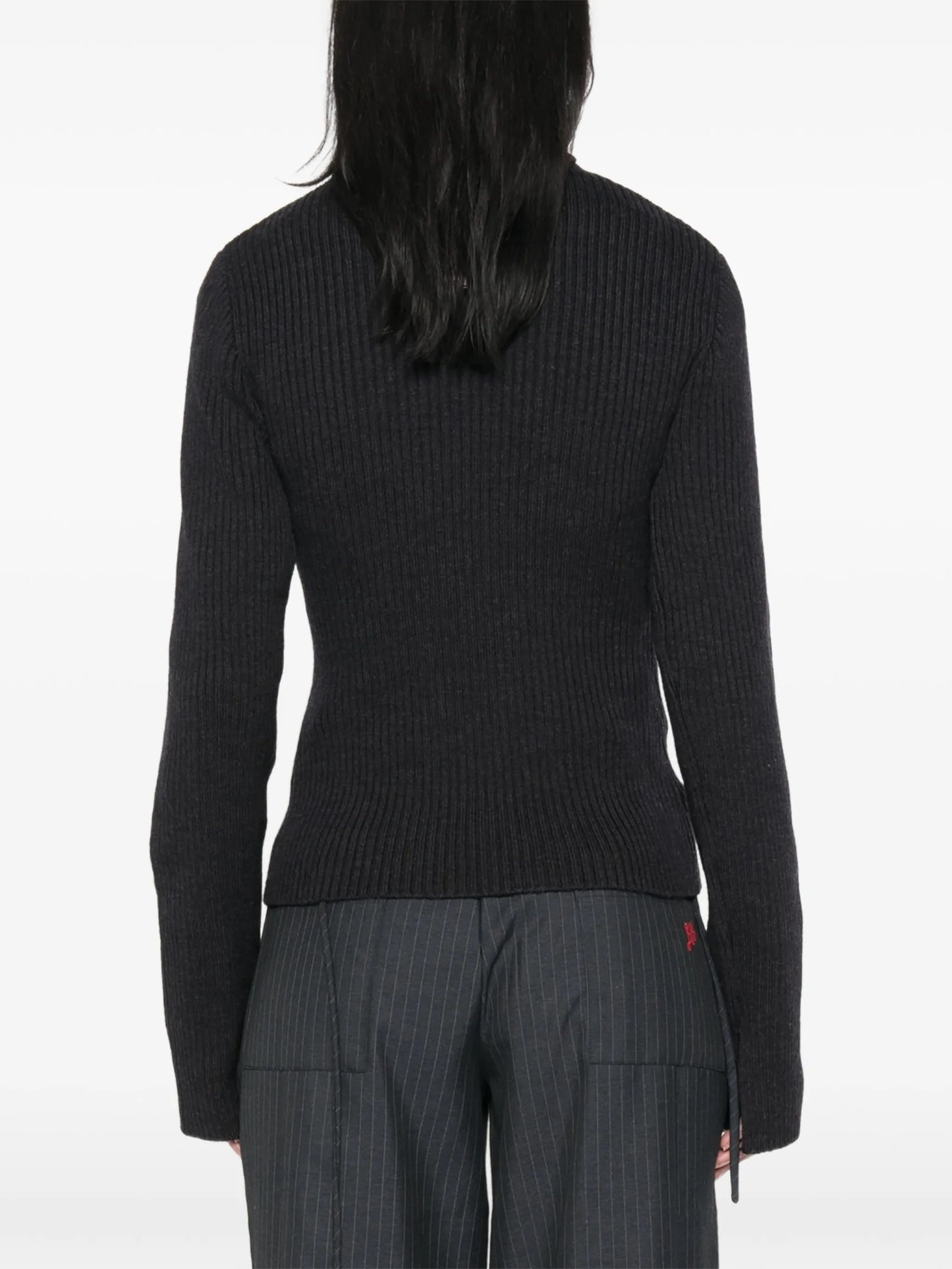 ribbed-knit roll-neck sweater