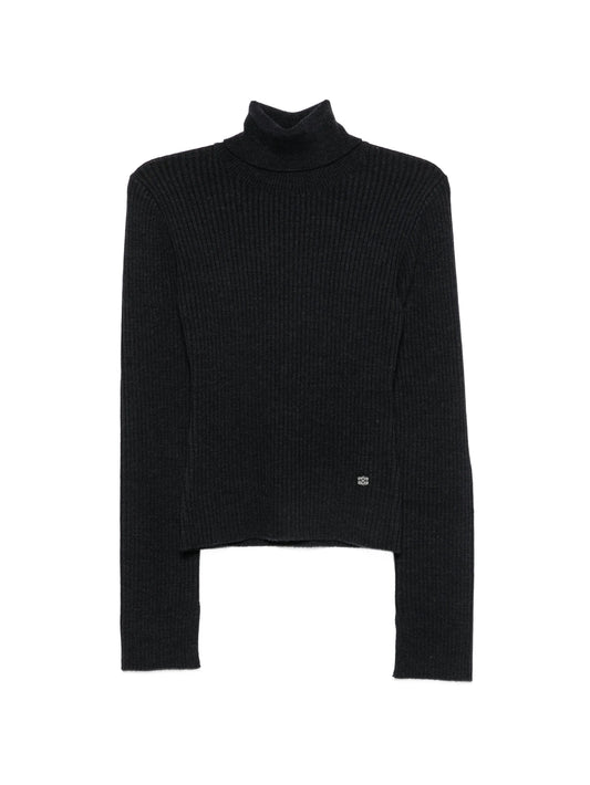 ribbed-knit roll-neck sweater