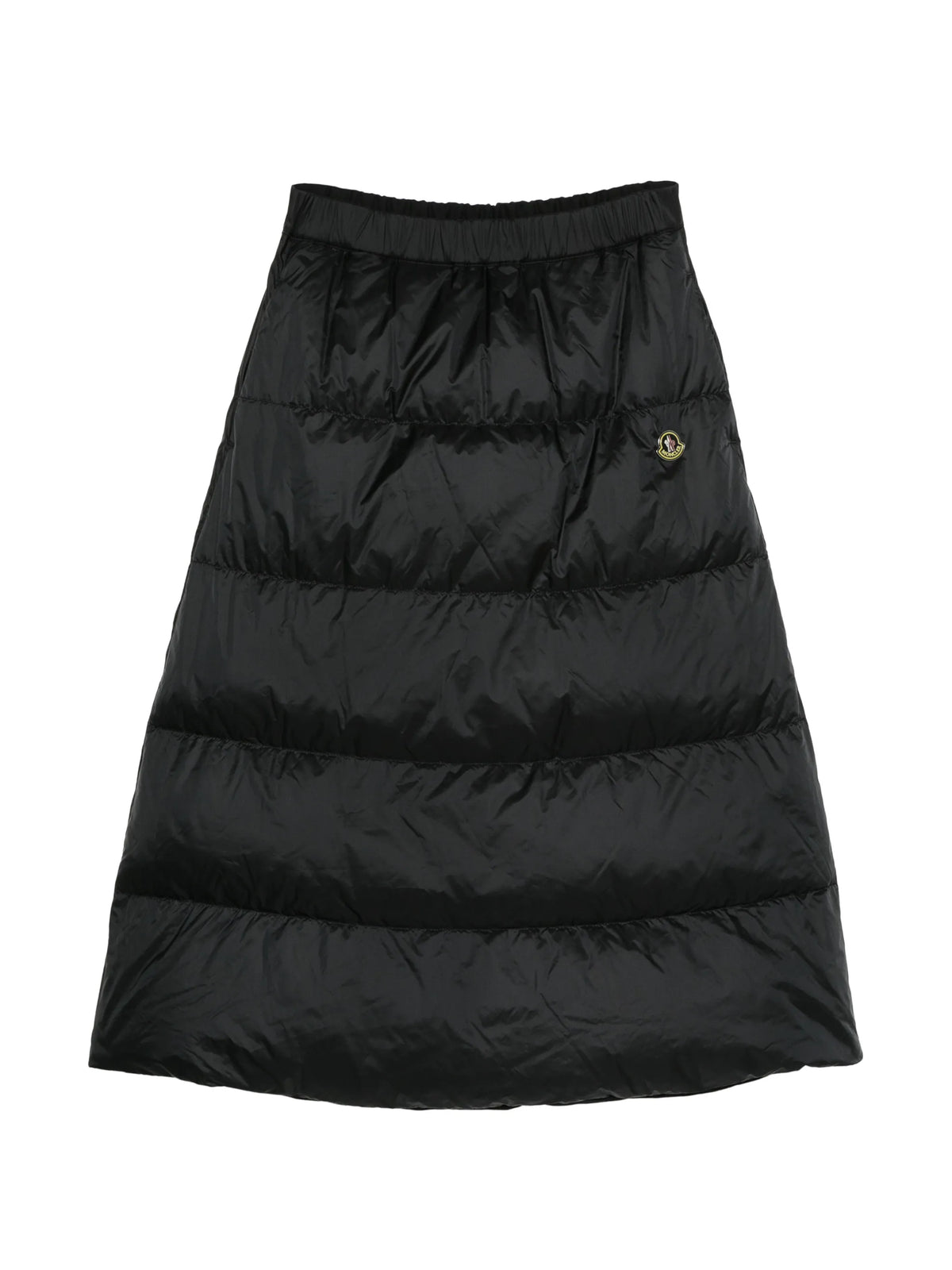 reversible wool twill padded midi skirt