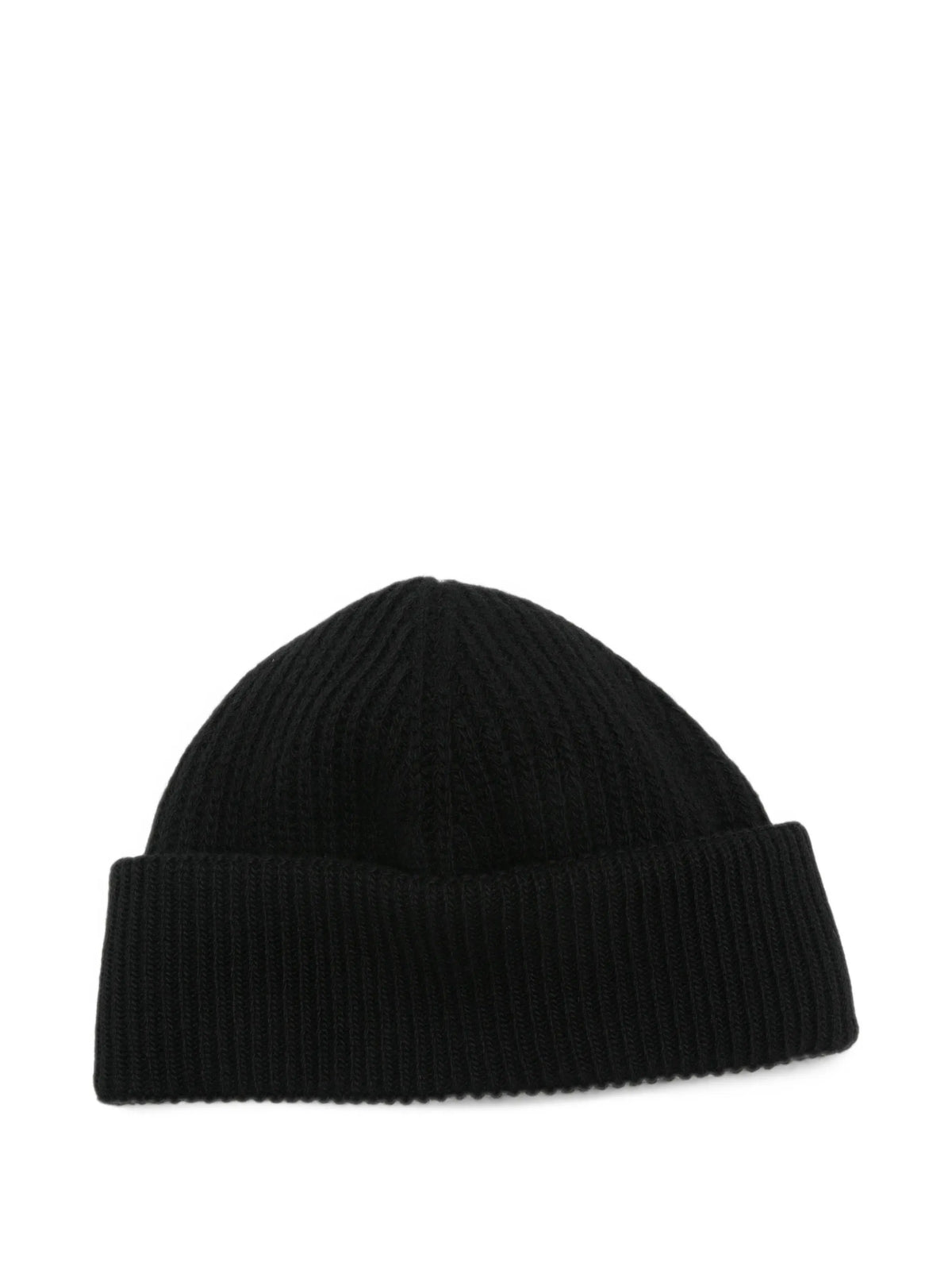 logo-patch ribbed beanie hat