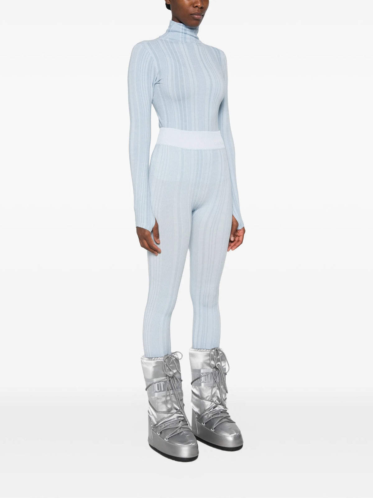 ribbed-knit leggings