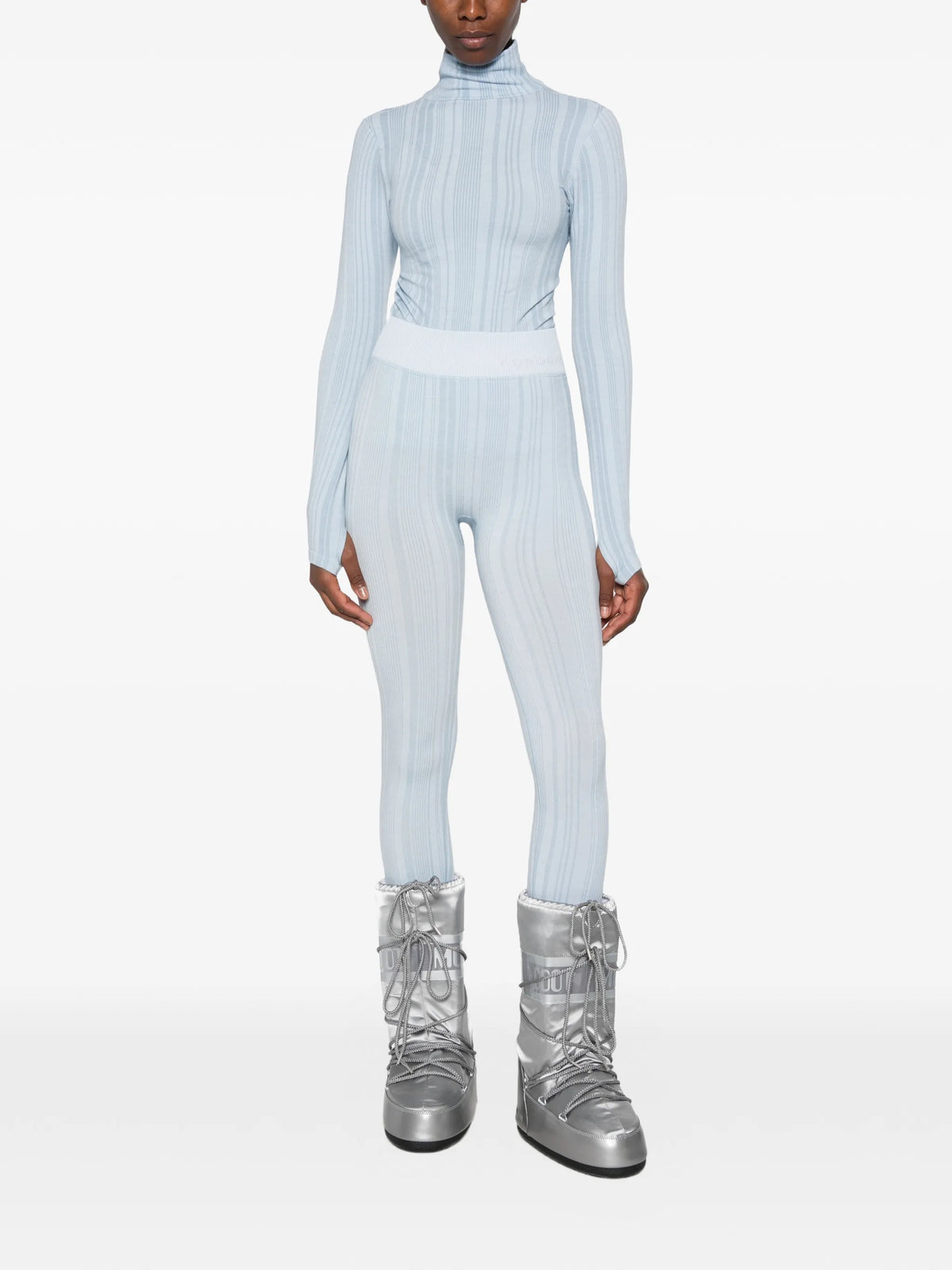 ribbed-knit leggings