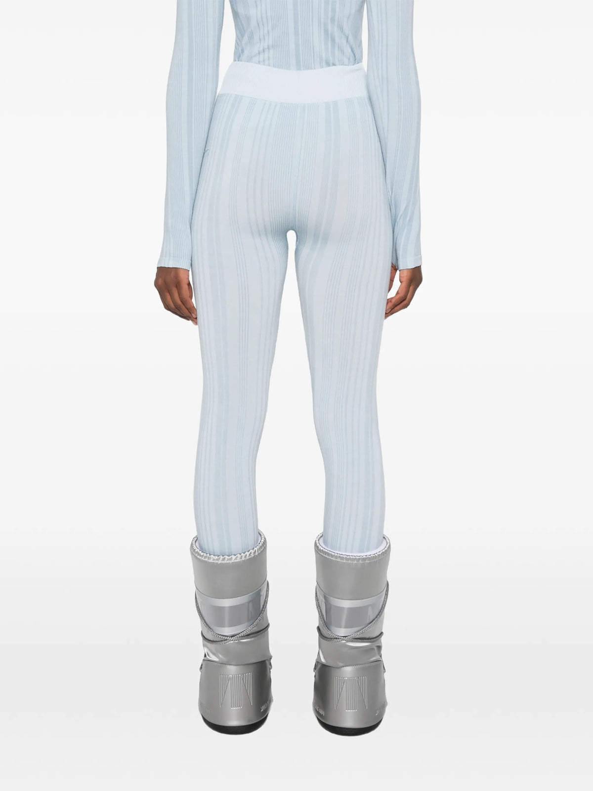 ribbed-knit leggings