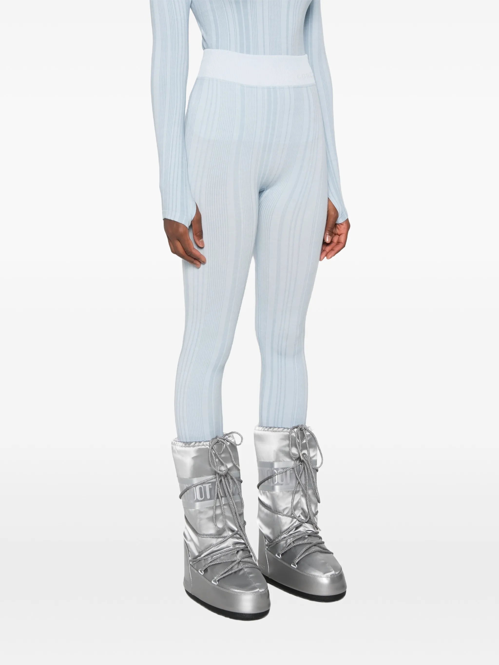 ribbed-knit leggings