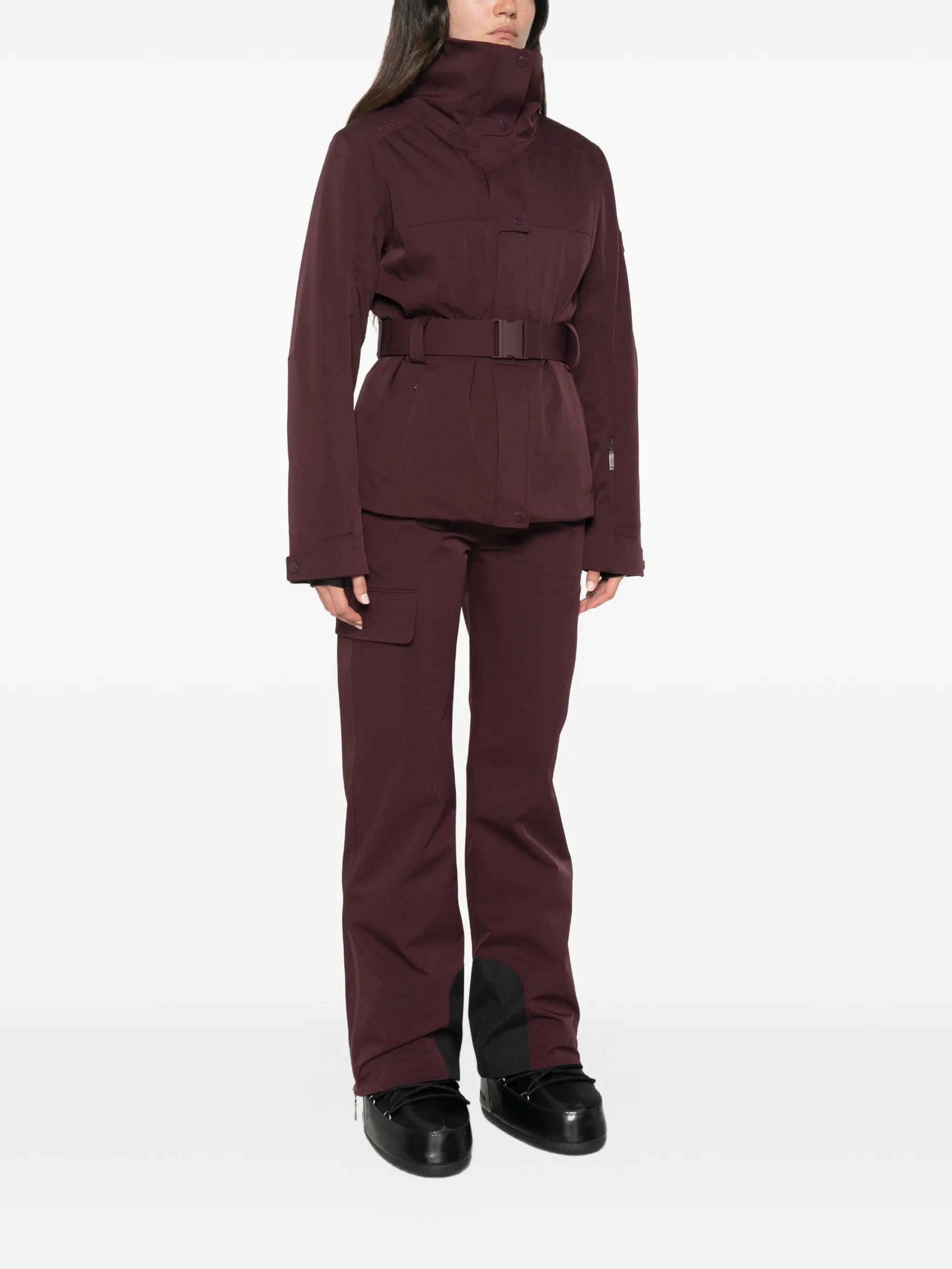 belted ski jacket