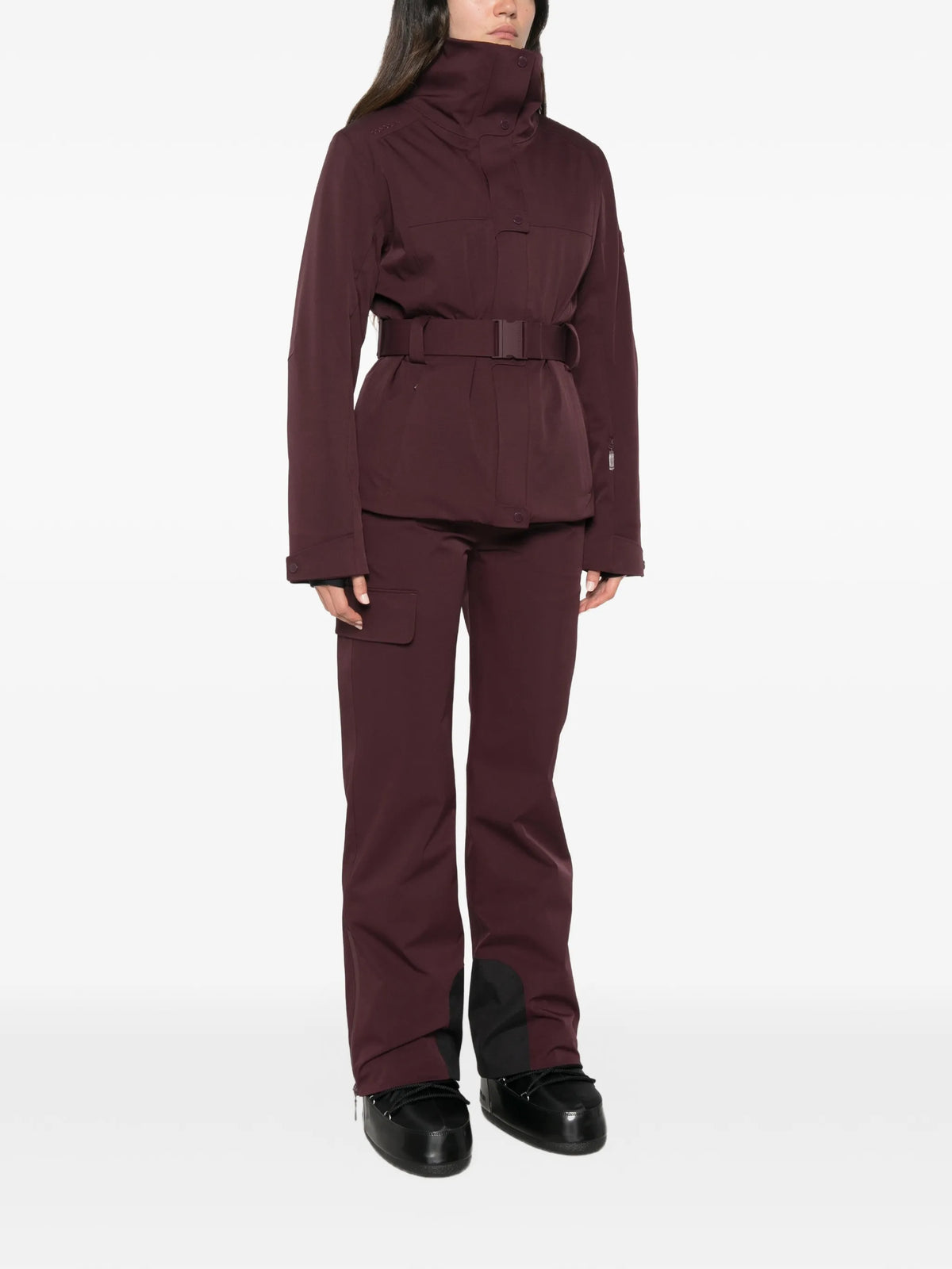 belted ski jacket
