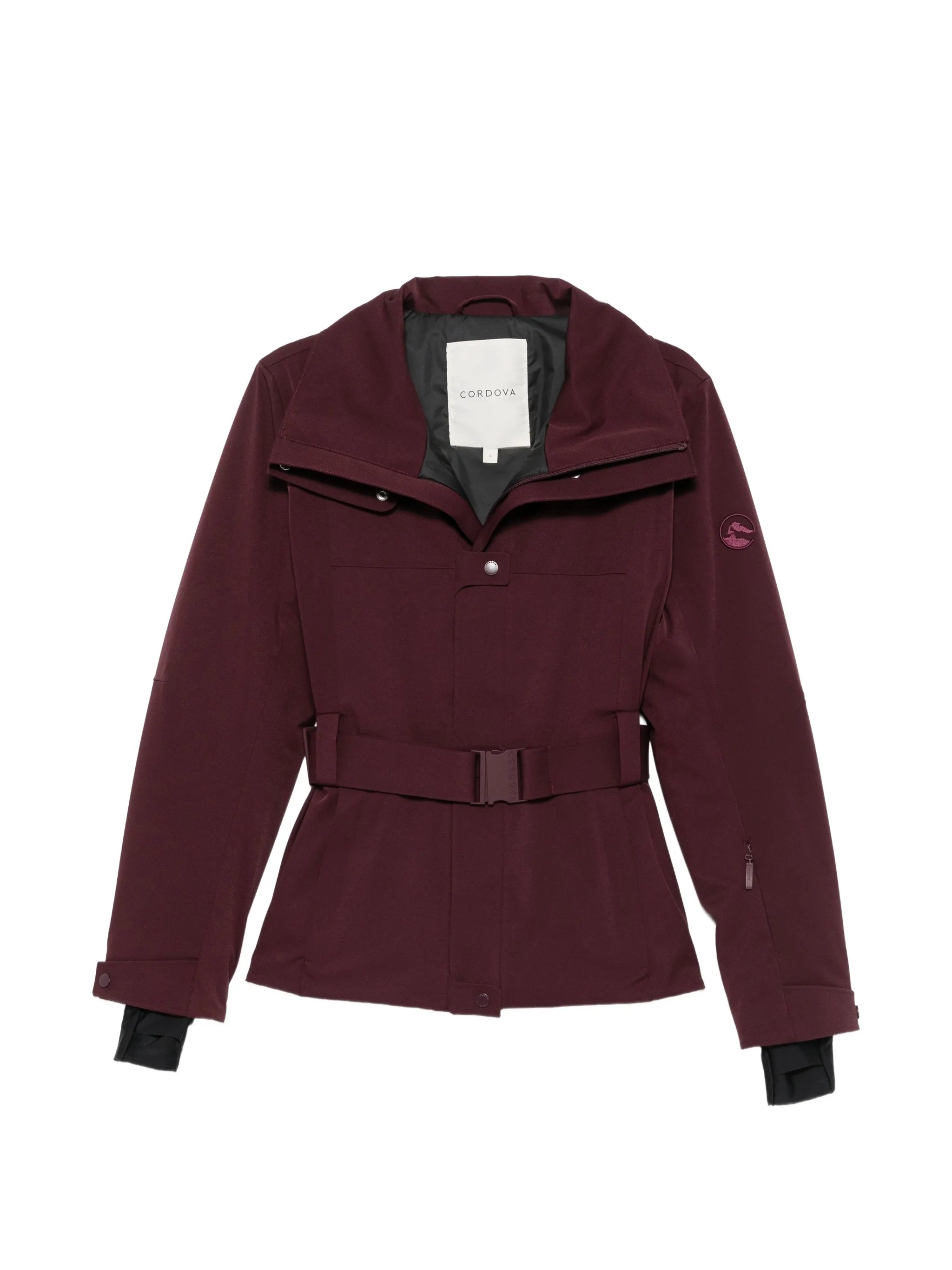 belted ski jacket