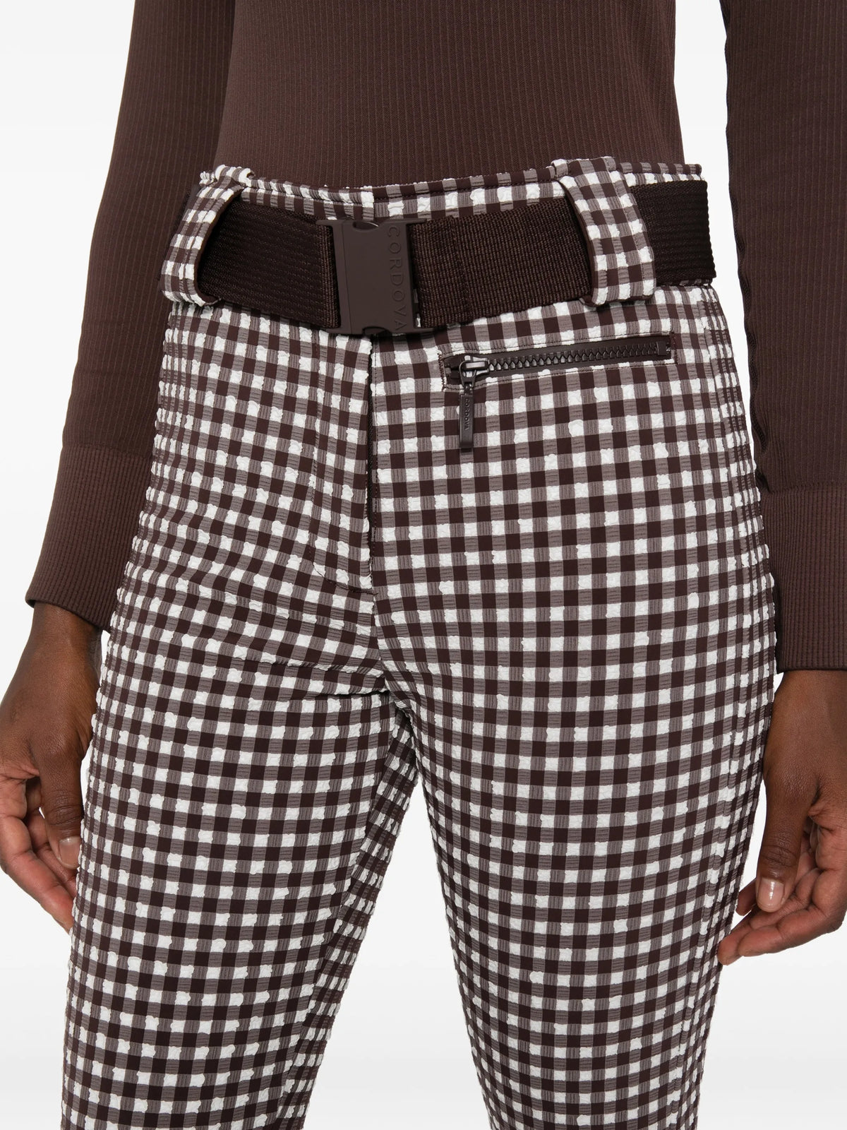 Sella gingham ski pants