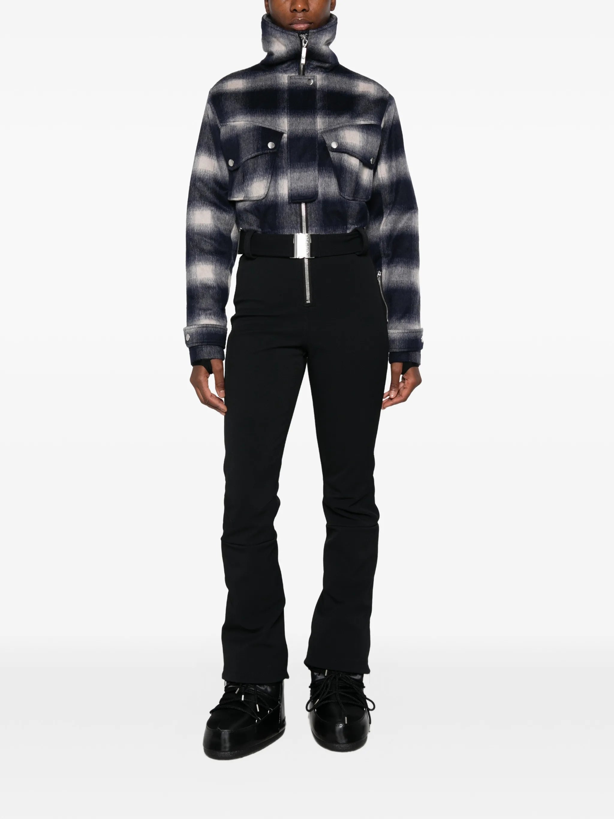 Telluride plaid ski suit