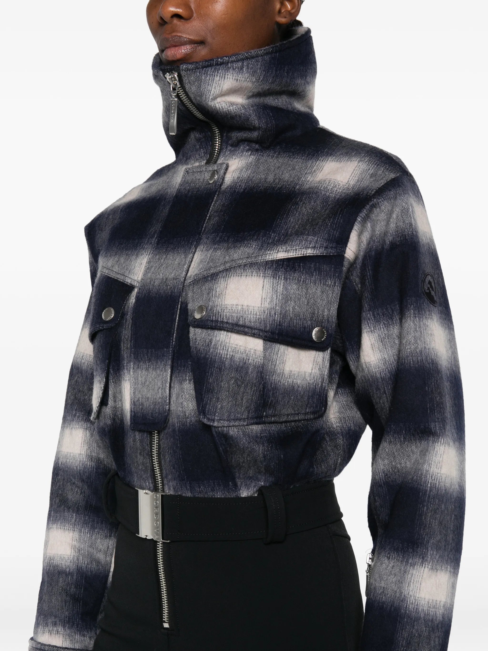 Telluride plaid ski suit