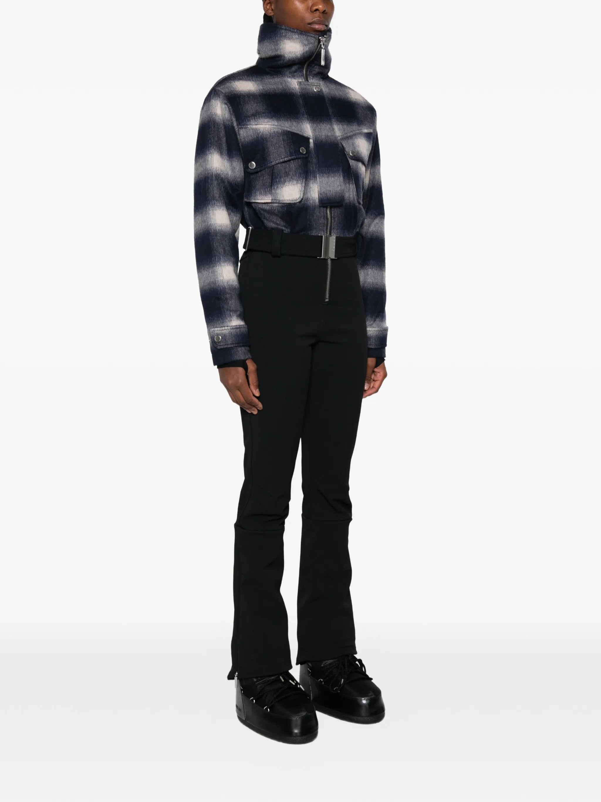 Telluride plaid ski suit