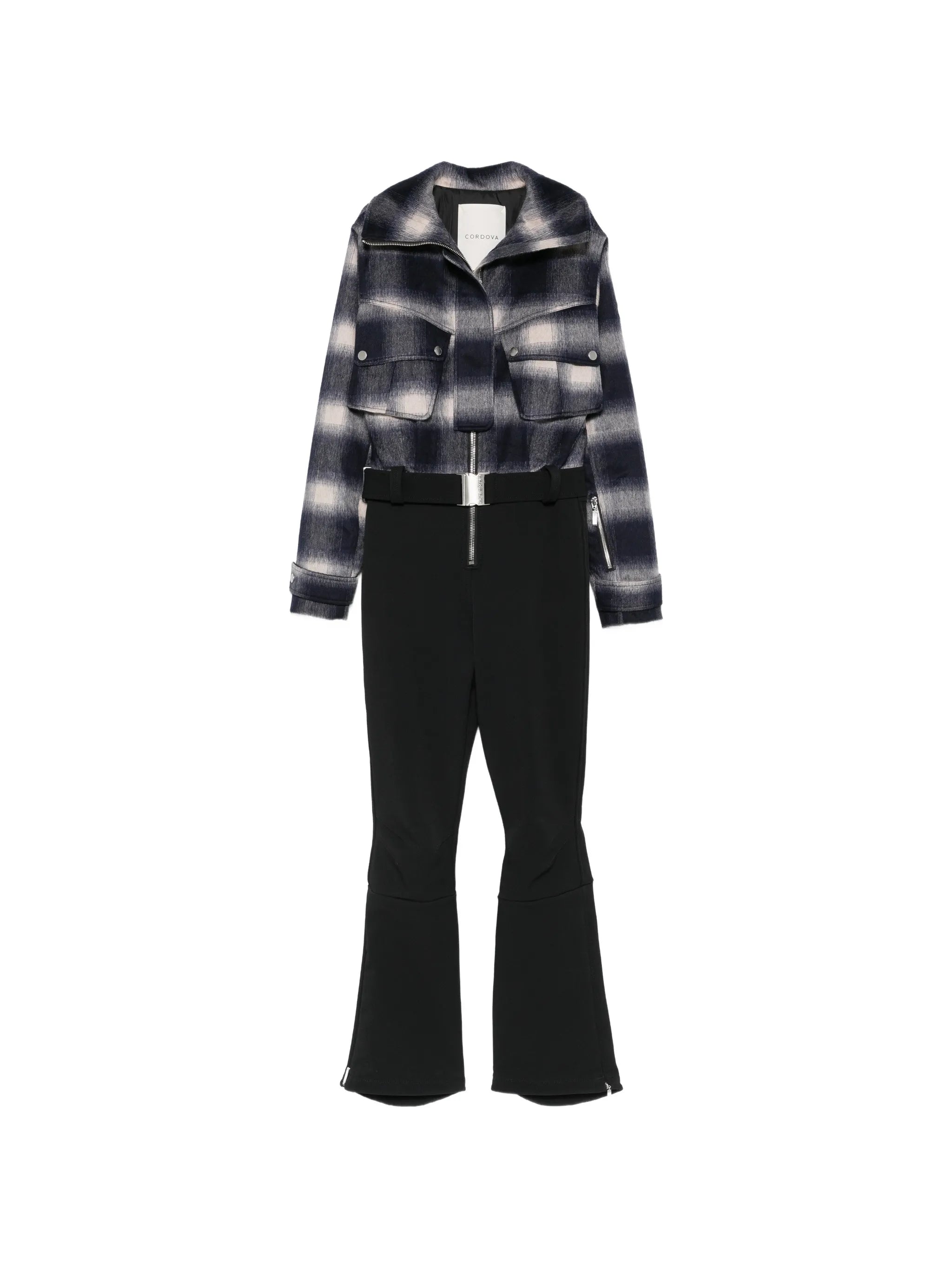 Telluride plaid ski suit